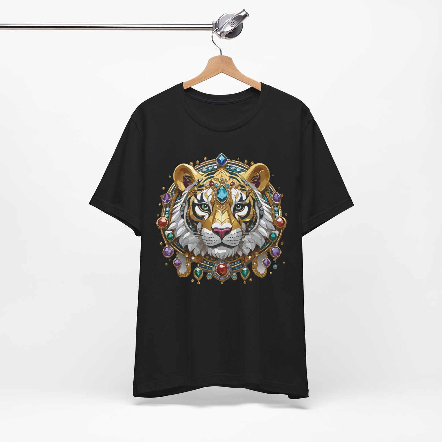 Animal Shirt, Shirt with Animal, Tee Shirt with Gold Animal Medal, Shirt with Antique Animal Medallion