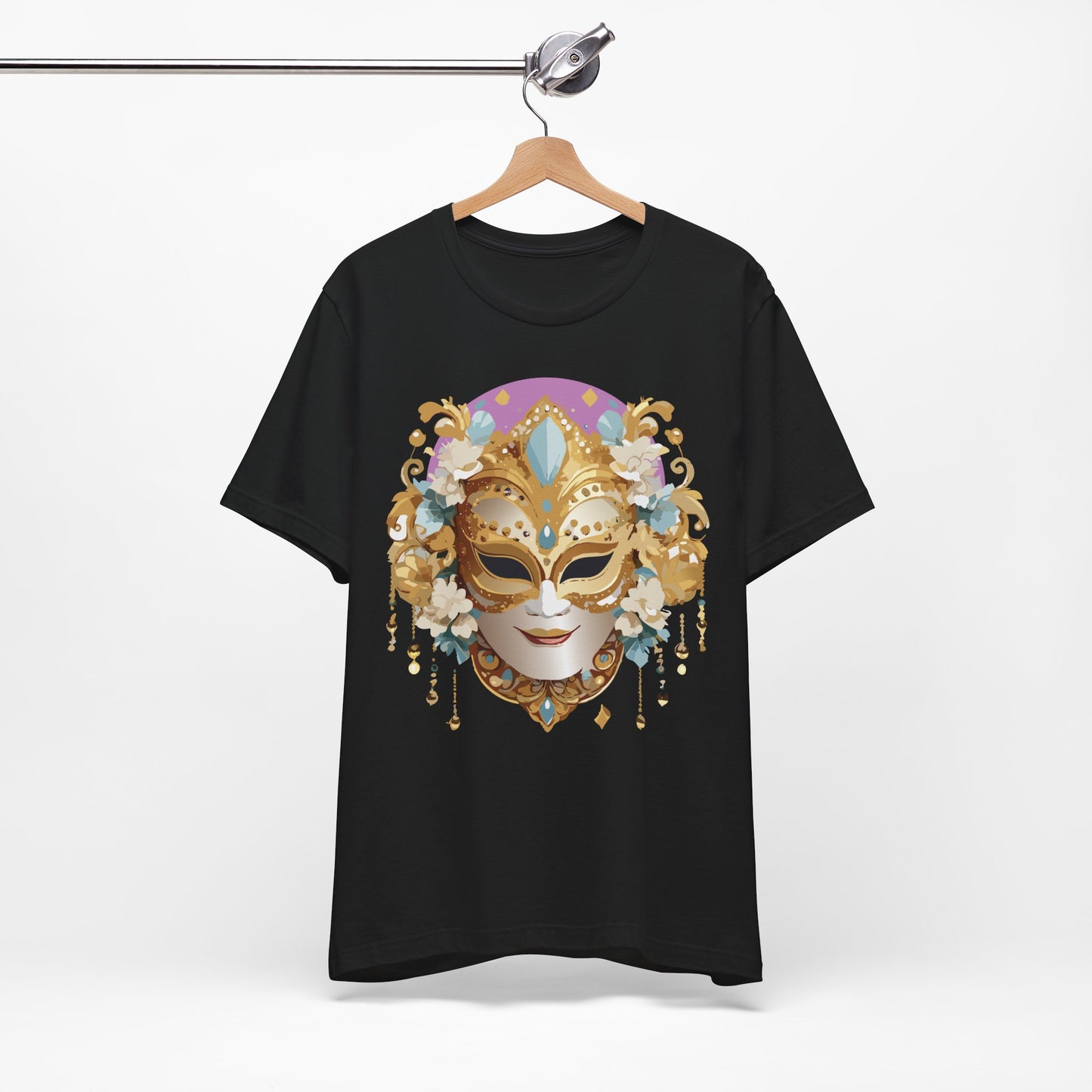 Mask Shirt, Shirt with Mask, Tee Shirt with Gold Face