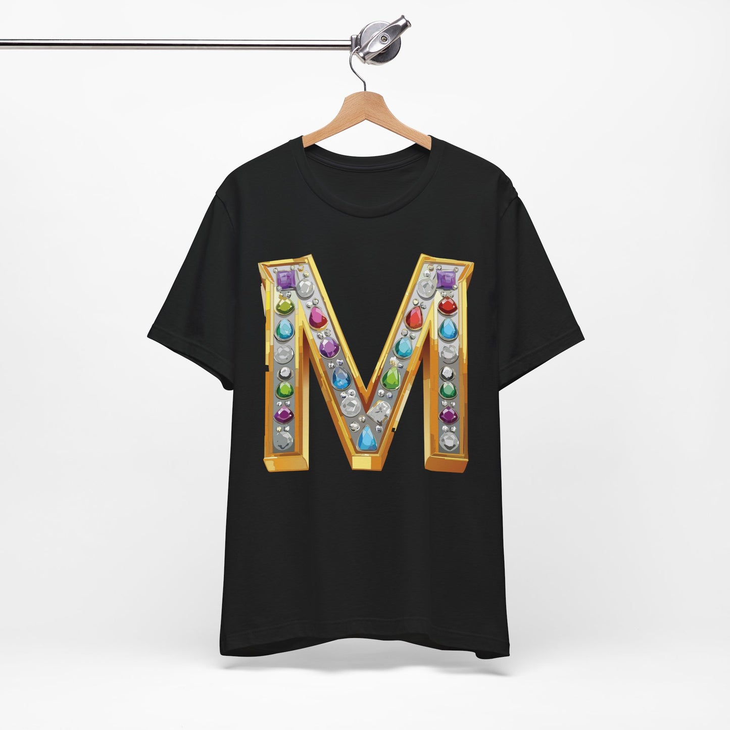 Letter Shirt, Shirt with Letters, Tee Shirt with Gold Letter, Shirt with Antique Letters
