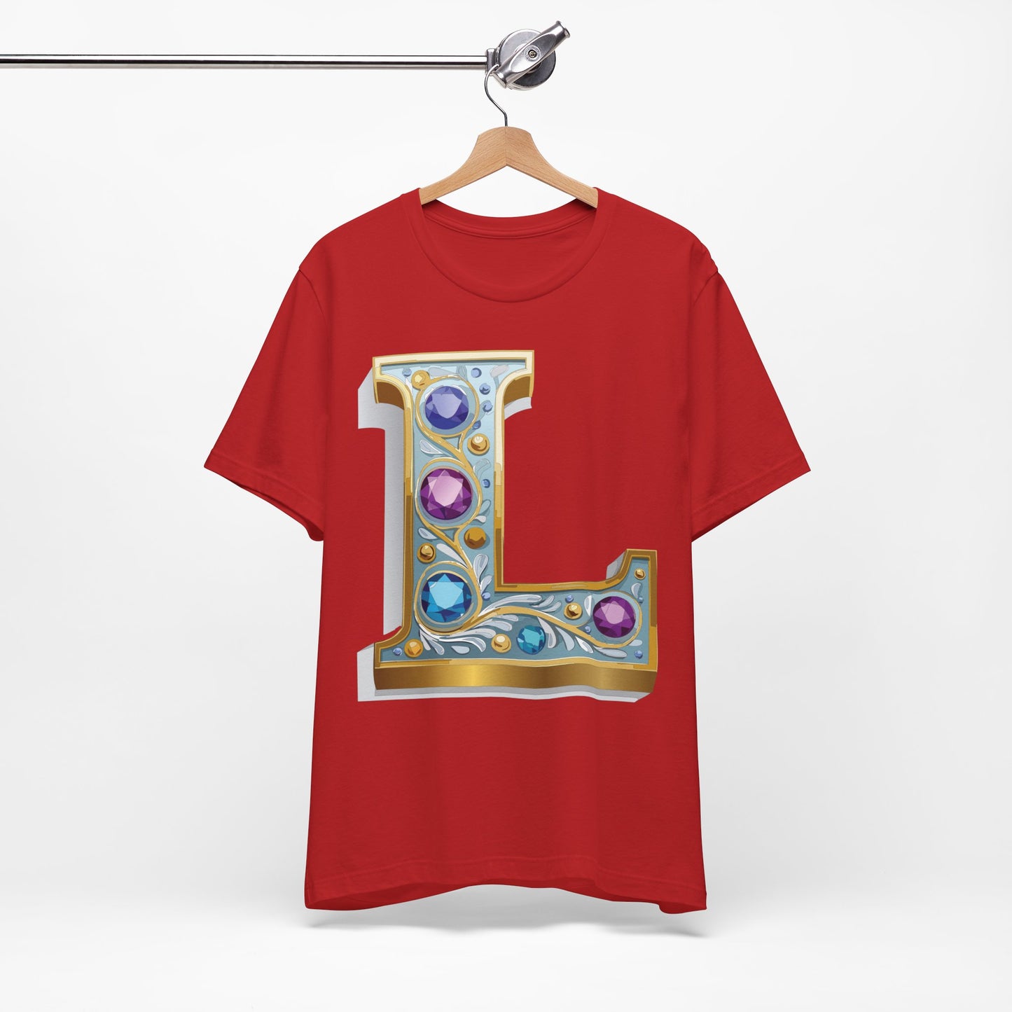 Letter Shirt, Shirt with Letters, Tee Shirt with Gold Letter, Shirt with Antique Letters
