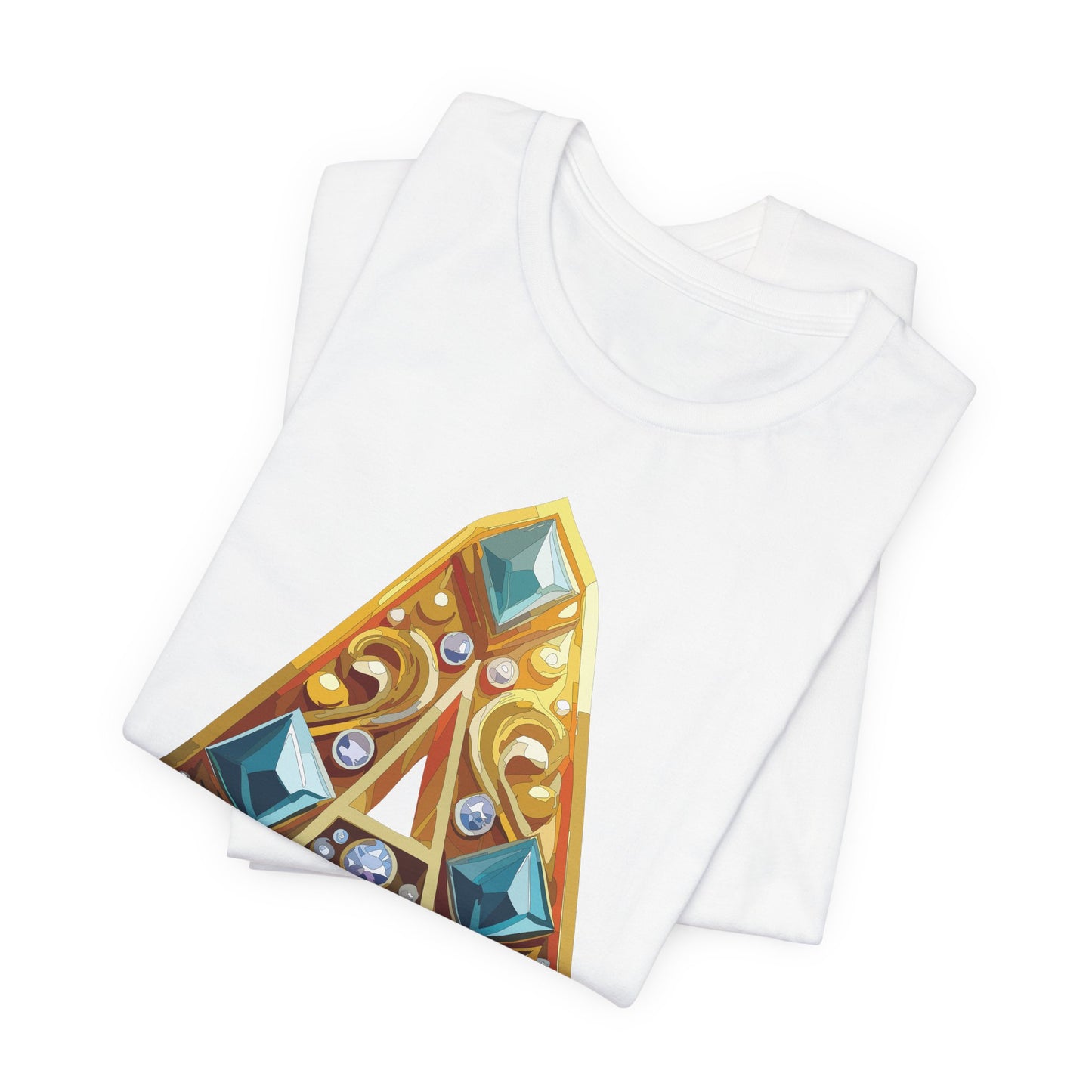 Letter Shirt, Shirt with Letters, Tee Shirt with Gold Letter, Shirt with Antique Letters