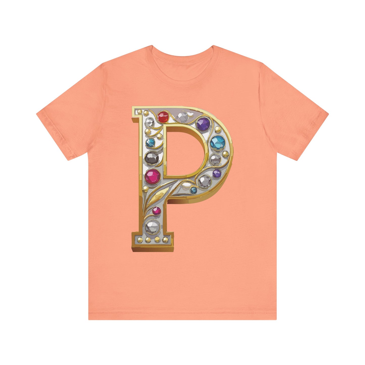 Letter Shirt, Shirt with Letters, Tee Shirt with Gold Letter, Shirt with Antique Letters