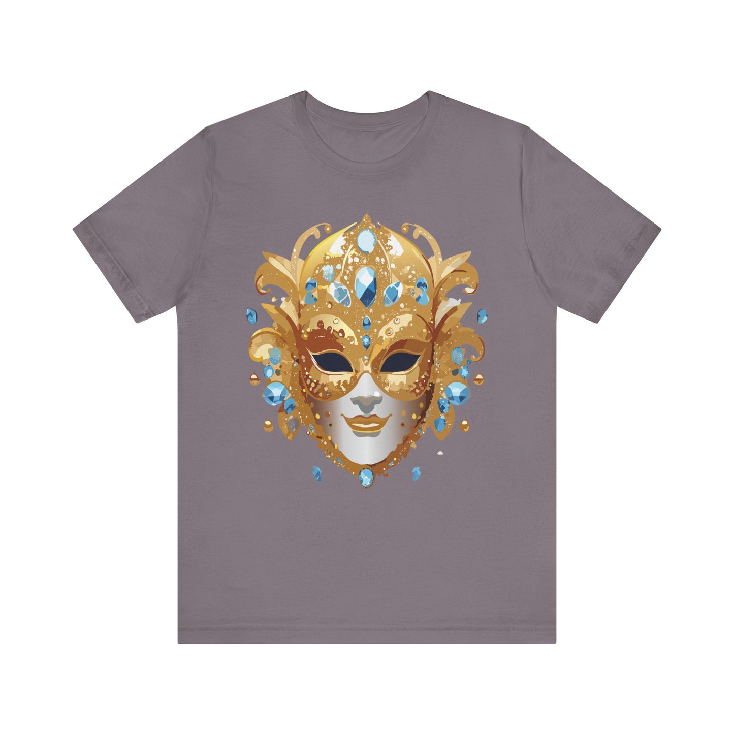 Mask Shirt, Shirt with Mask, Tee Shirt with Gold Face
