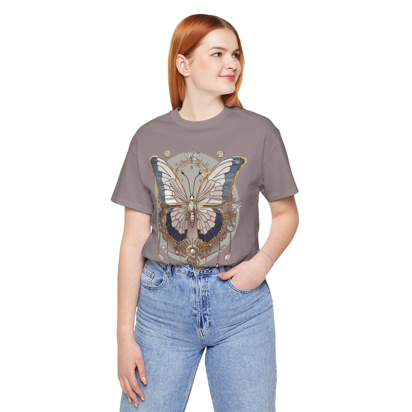 Butterfly Shirt, Shirt with Butterfly, Tee Shirt with Antique Butterfly