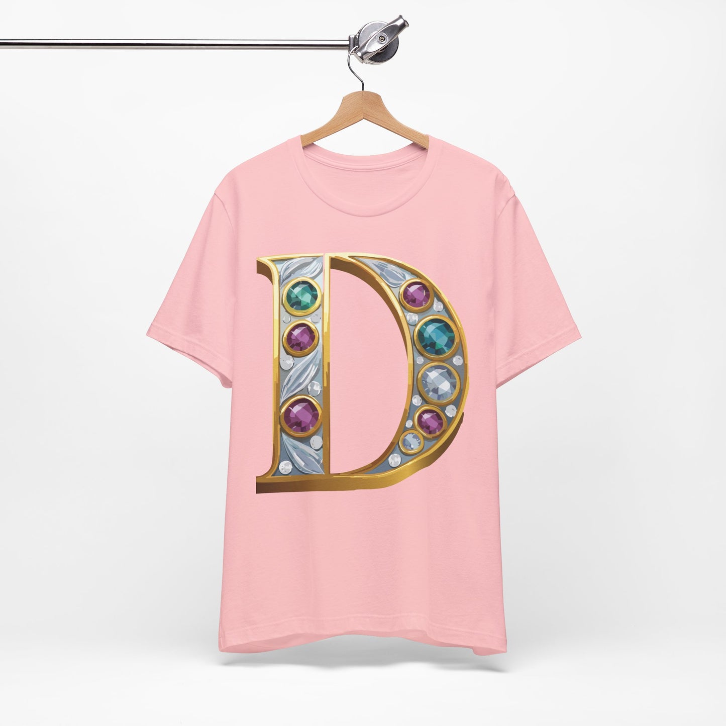 Letter Shirt, Shirt with Letters, Tee Shirt with Gold Letter, Shirt with Antique Letters