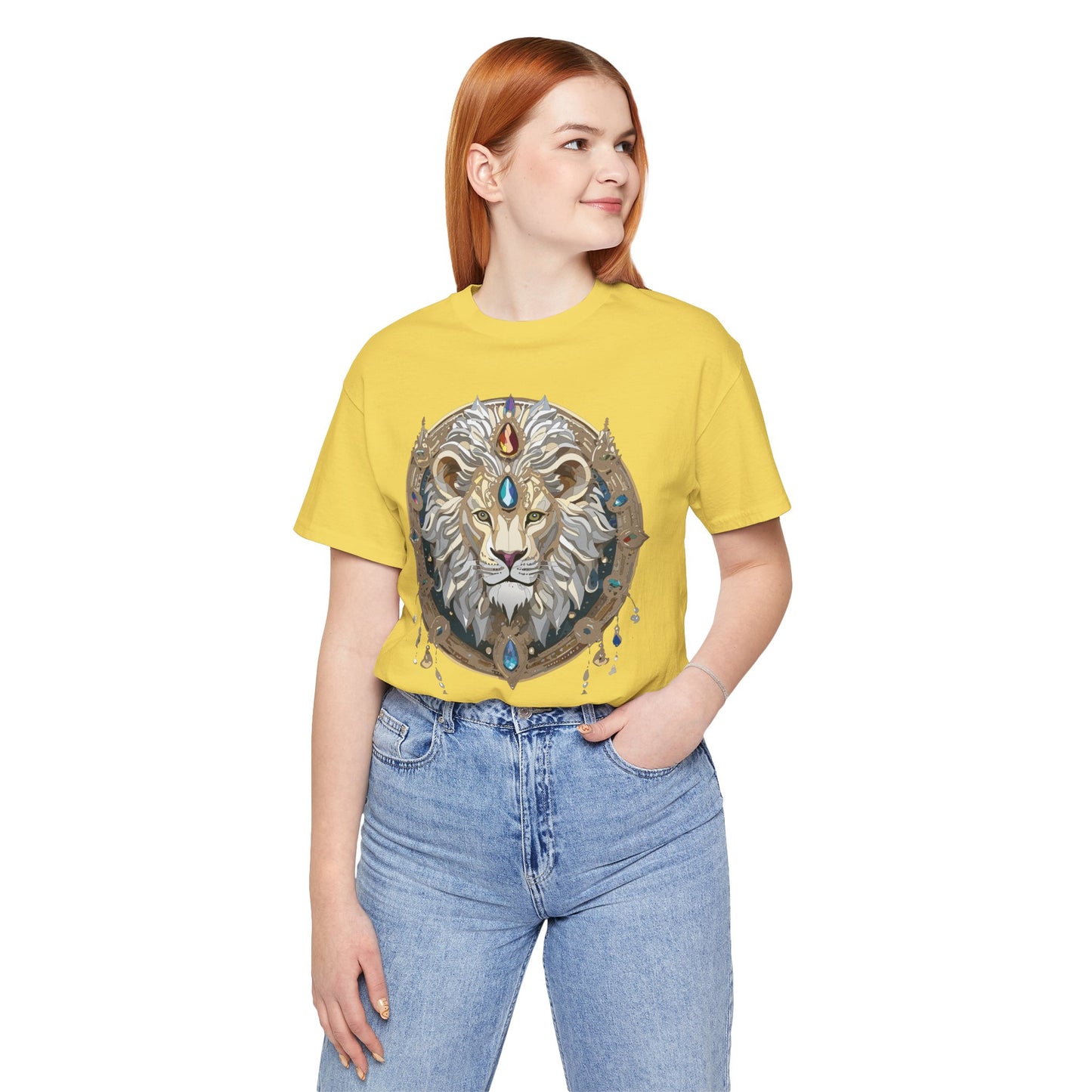 Animal Shirt, Shirt with Animal, Tee Shirt with Gold Animal Medal, Shirt with Antique Animal Medallion