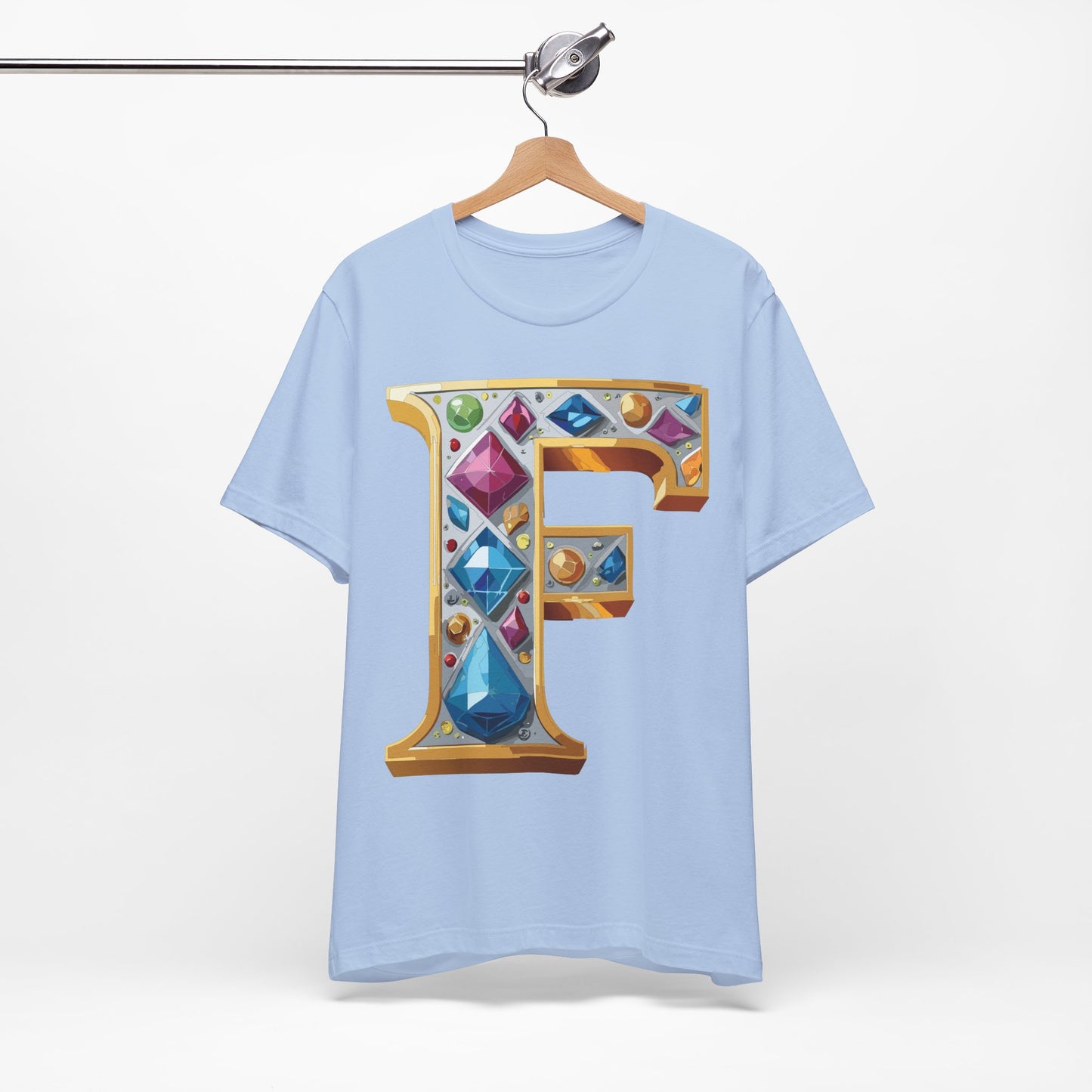 Letter Shirt, Shirt with Letters, Tee Shirt with Gold Letter, Shirt with Antique Letters
