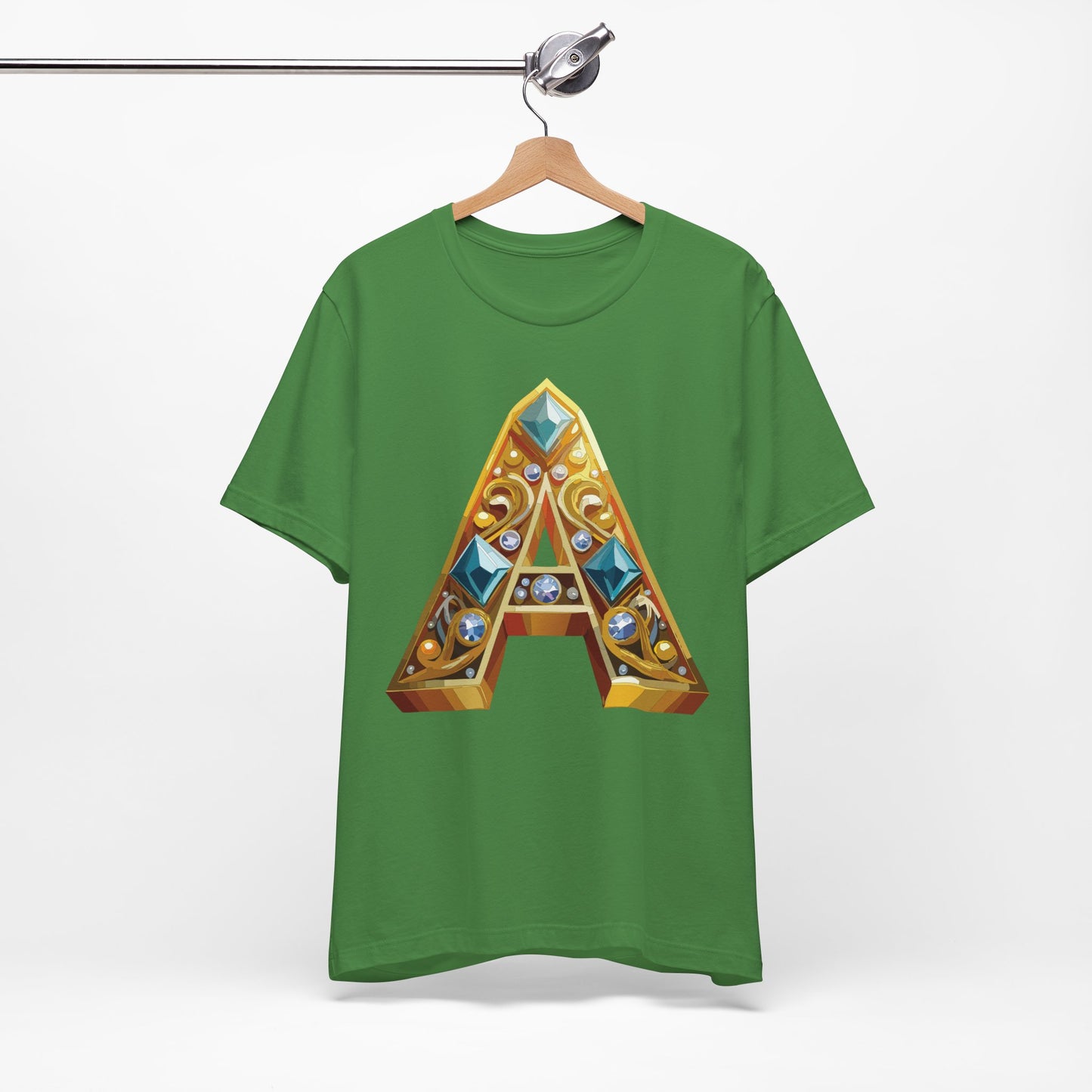 Letter Shirt, Shirt with Letters, Tee Shirt with Gold Letter, Shirt with Antique Letters