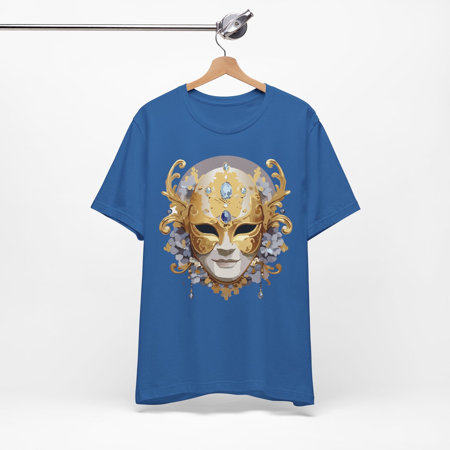 Mask Shirt, Shirt with Mask, Tee Shirt with Gold Face