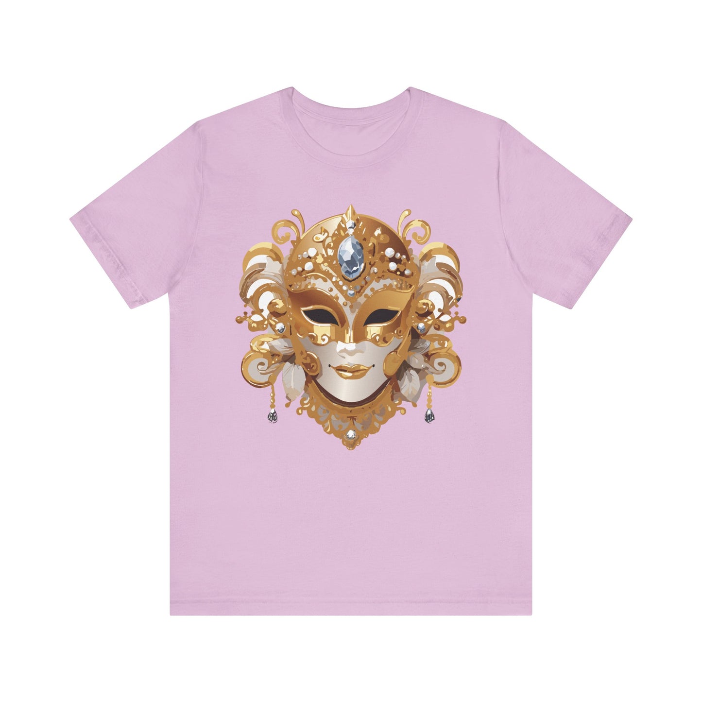Mask Shirt, Shirt with Mask, Tee Shirt with Gold Face