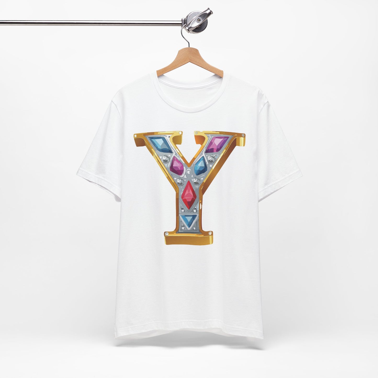 Letter Shirt, Shirt with Letters, Tee Shirt with Gold Letter, Shirt with Antique Letters