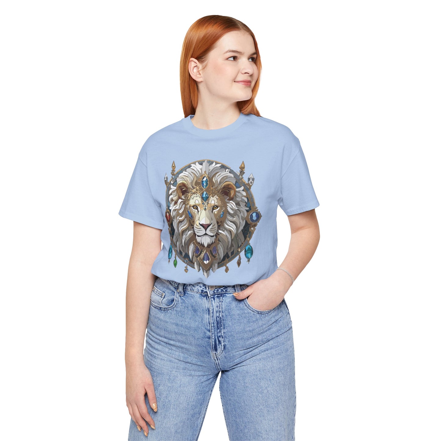 Animal Shirt, Shirt with Animal, Tee Shirt with Gold Animal Medal, Shirt with Antique Animal Medallion