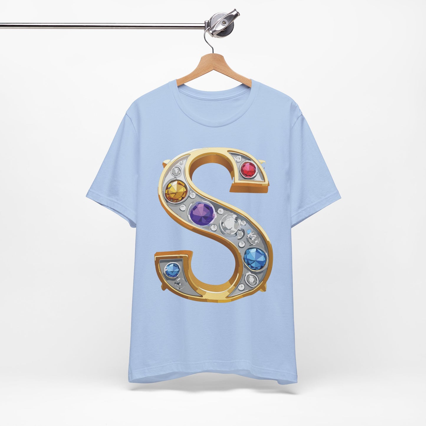 Letter Shirt, Shirt with Letters, Tee Shirt with Gold Letter, Shirt with Antique Letters