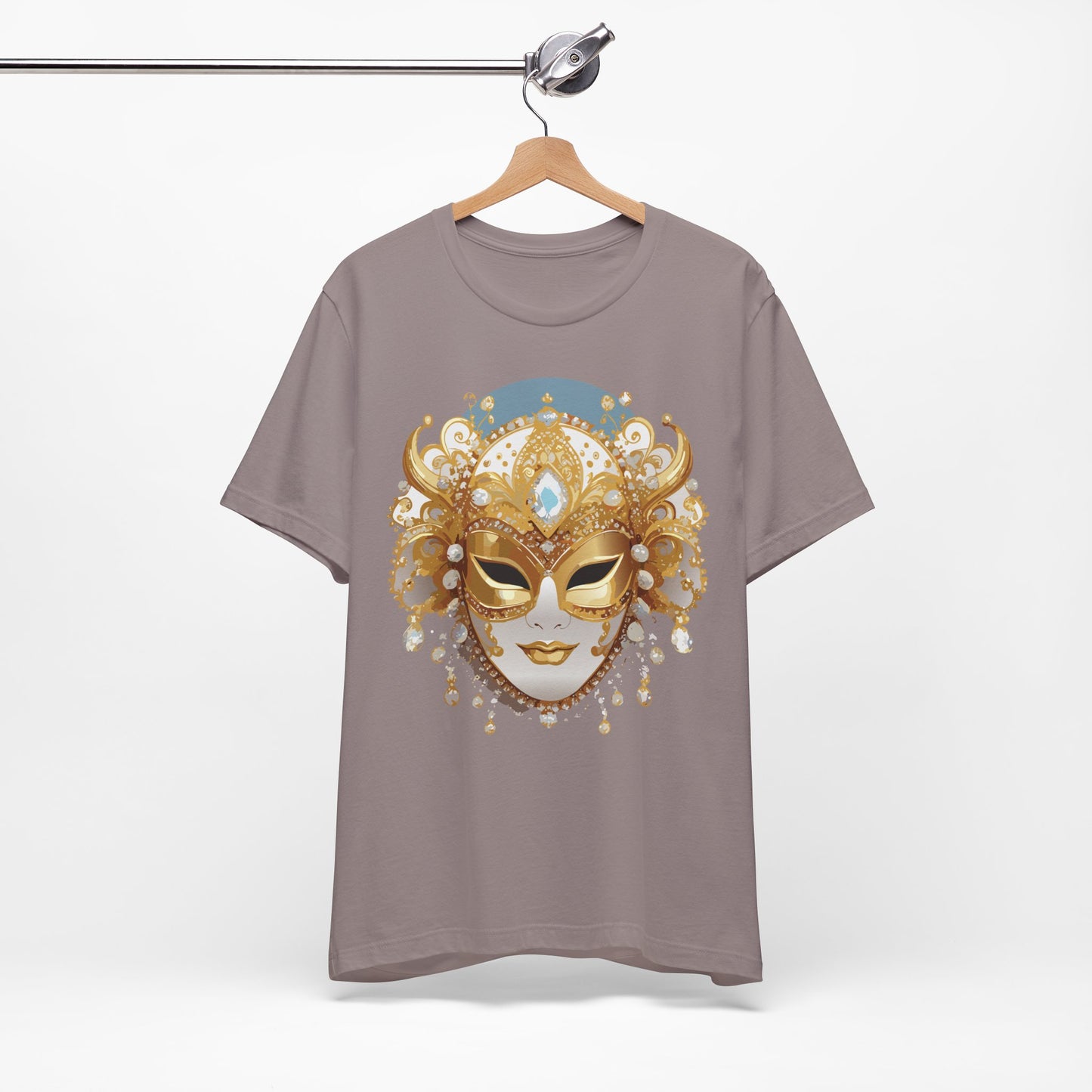 Mask Shirt, Shirt with Mask, Tee Shirt with Gold Face
