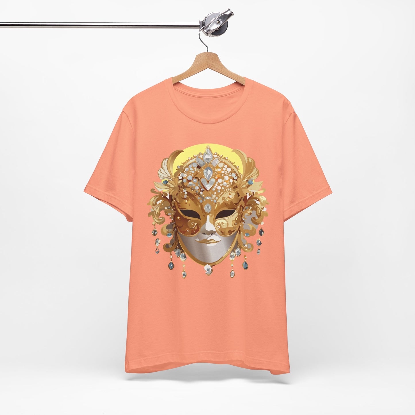 Mask Shirt, Shirt with Mask, Tee Shirt with Gold Face
