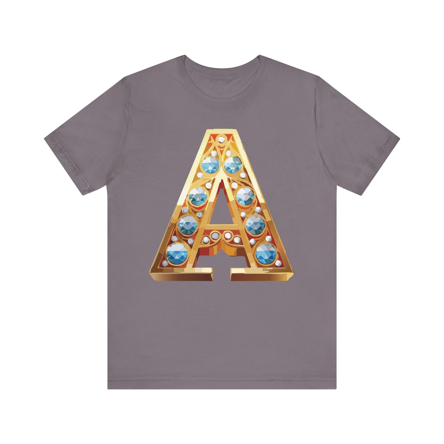 Letter Shirt, Shirt with Letters, Tee Shirt with Gold Letter, Shirt with Antique Letters