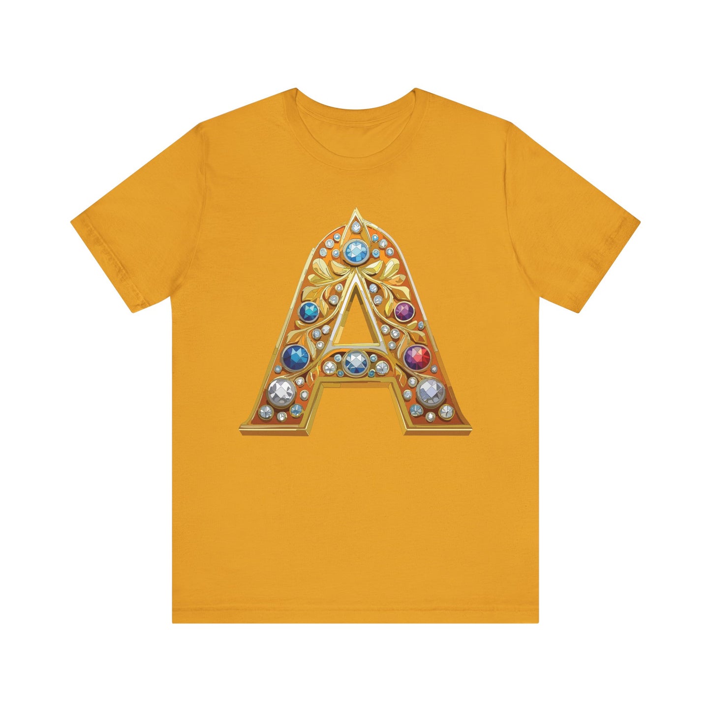 Letter Shirt, Shirt with Letters, Tee Shirt with Gold Letter, Shirt with Antique Letters