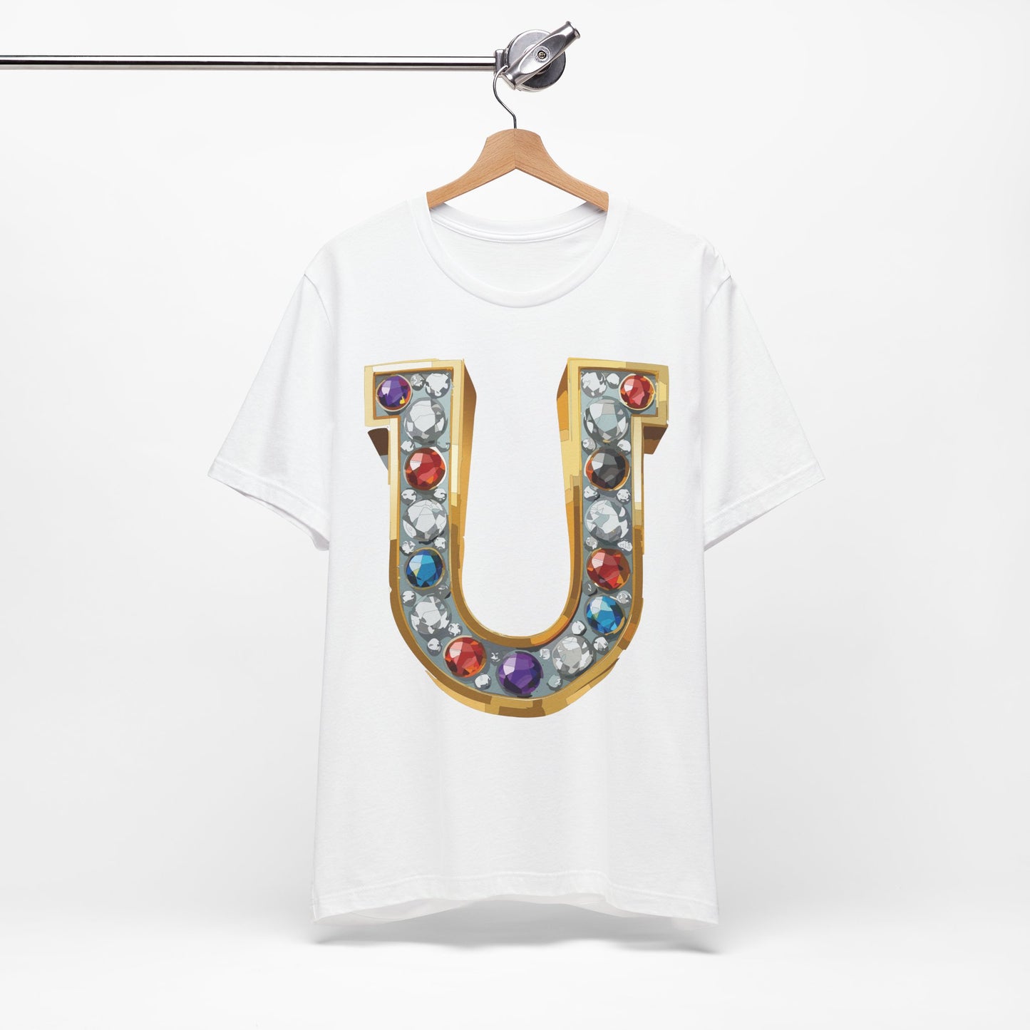 Letter Shirt, Shirt with Letters, Tee Shirt with Gold Letter, Shirt with Antique Letters