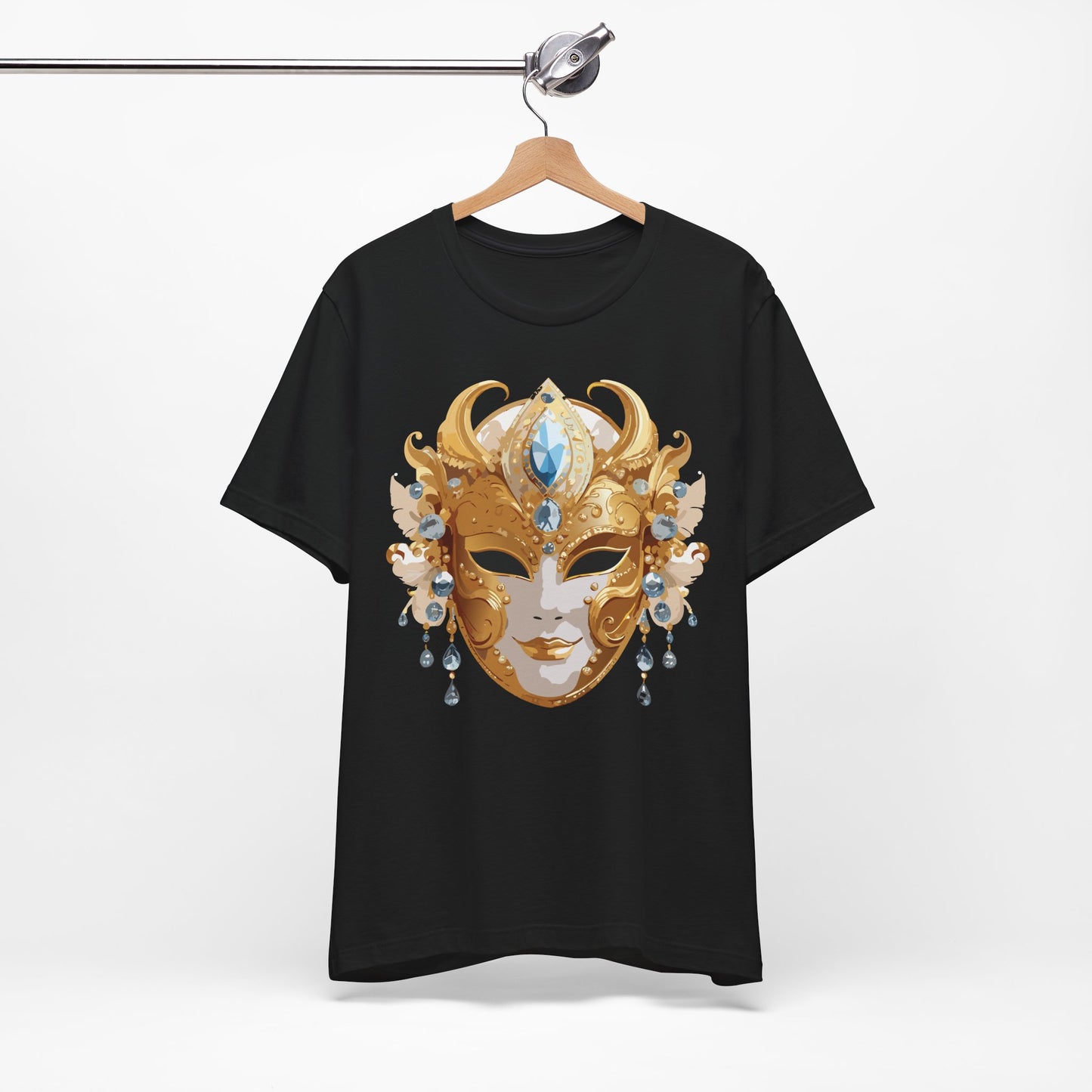 Mask Shirt, Shirt with Mask, Tee Shirt with Gold Face