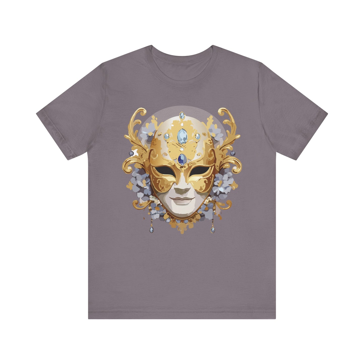 Mask Shirt, Shirt with Mask, Tee Shirt with Gold Face