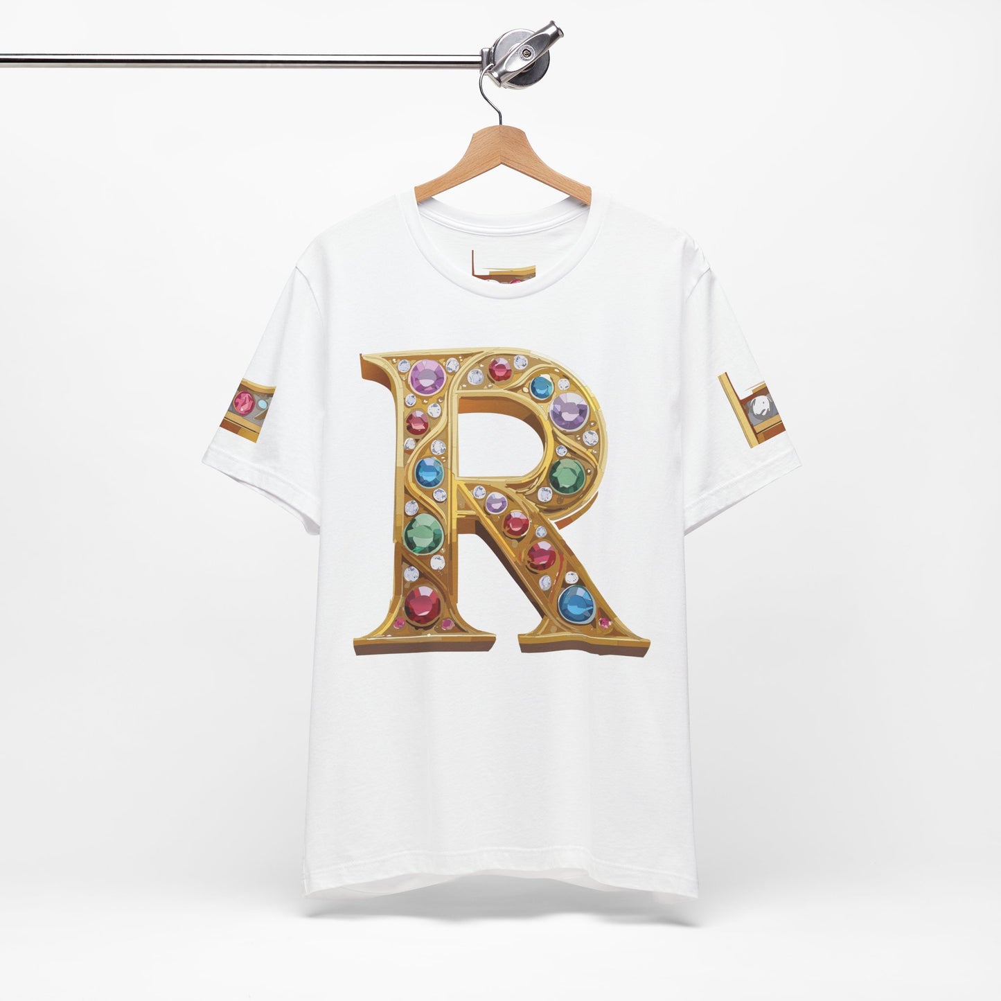 Letter Shirt, Shirt with Letters, Tee Shirt with Gold Letter, Shirt with Antique Letters
