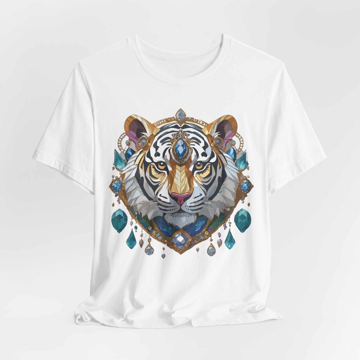 Animal Shirt, Shirt with Animal, Tee Shirt with Gold Animal Medal, Shirt with Antique Animal Medallion