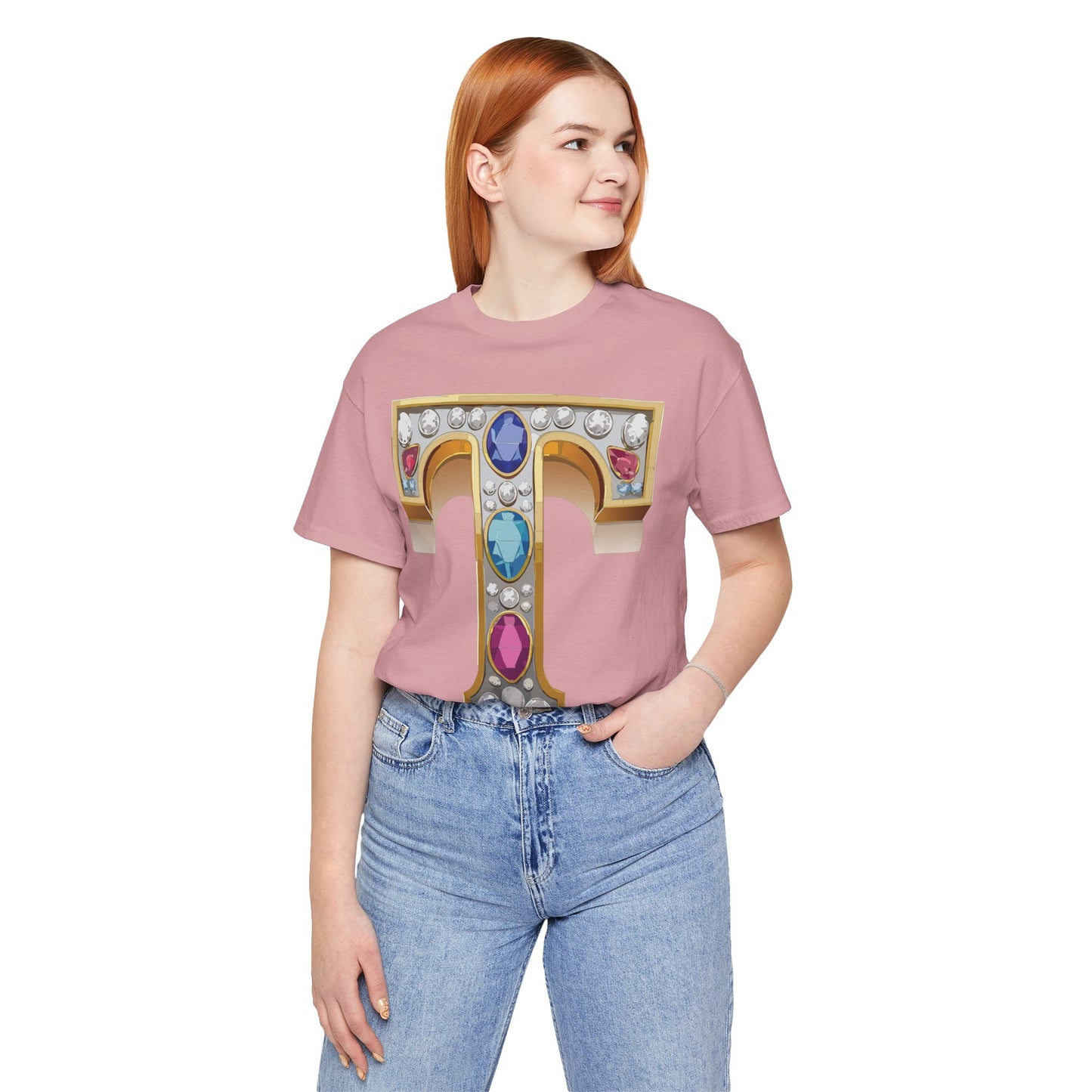 Letter Shirt, Shirt with Letters, Tee Shirt with Gold Letter, Shirt with Antique Letters