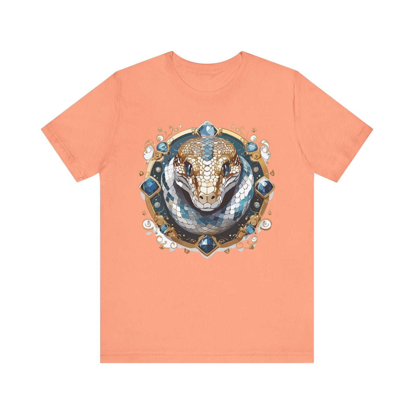 Animal Shirt, Shirt with Animal, Tee Shirt with Gold Animal Medal, Shirt with Antique Animal Medallion