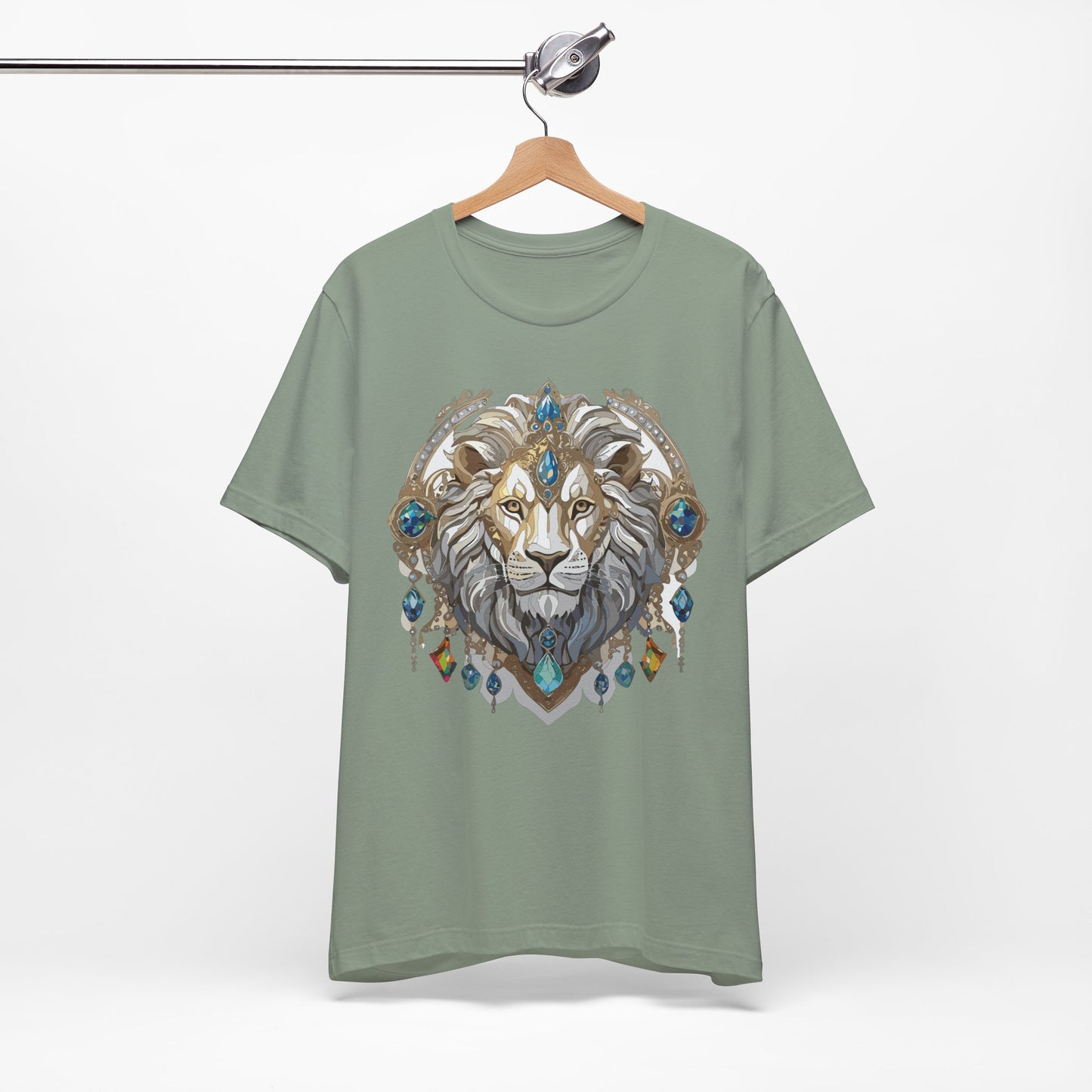 Animal Shirt, Shirt with Animal, Tee Shirt with Gold Animal Medal, Shirt with Antique Animal Medallion