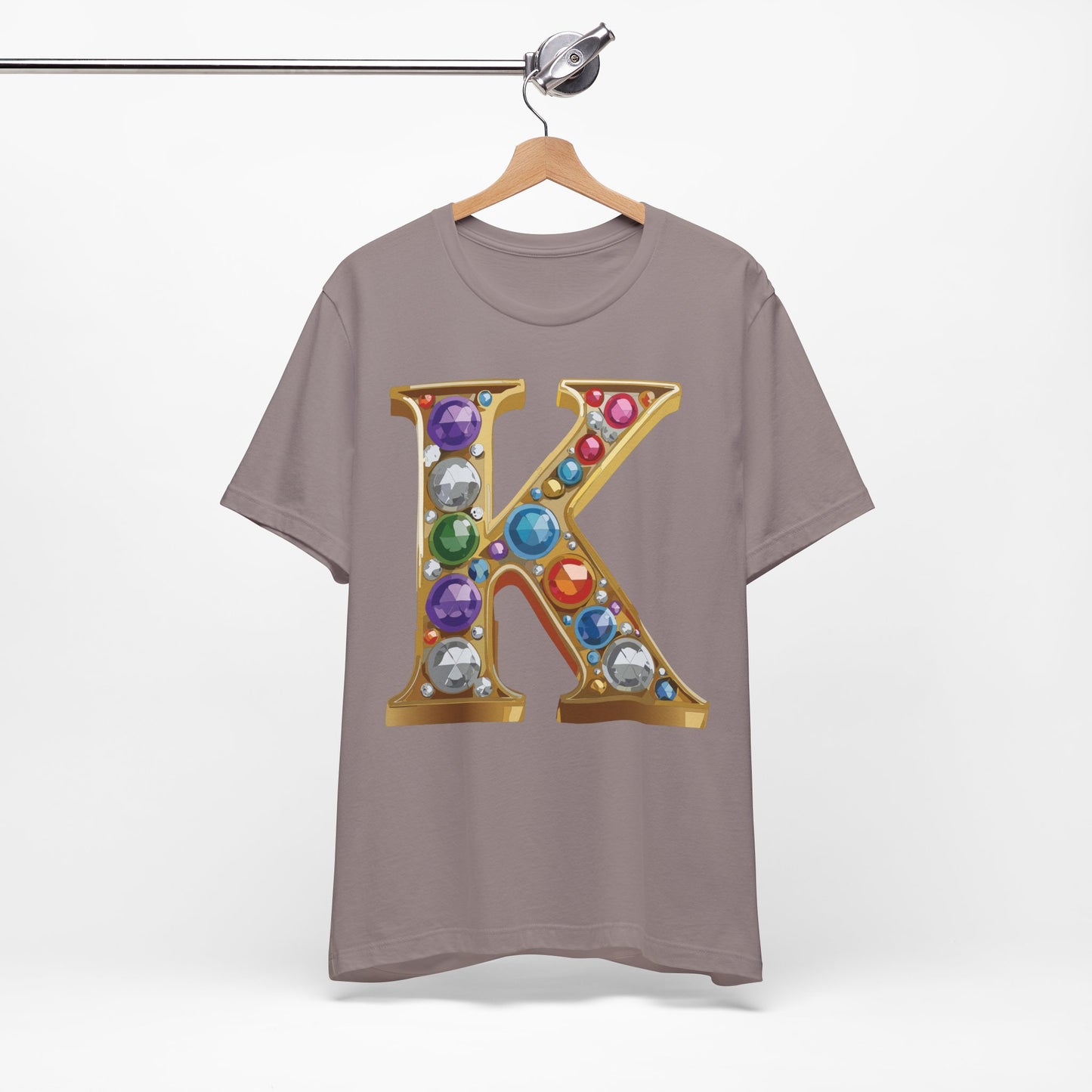 Letter Shirt, Shirt with Letters, Tee Shirt with Gold Letter, Shirt with Antique Letters