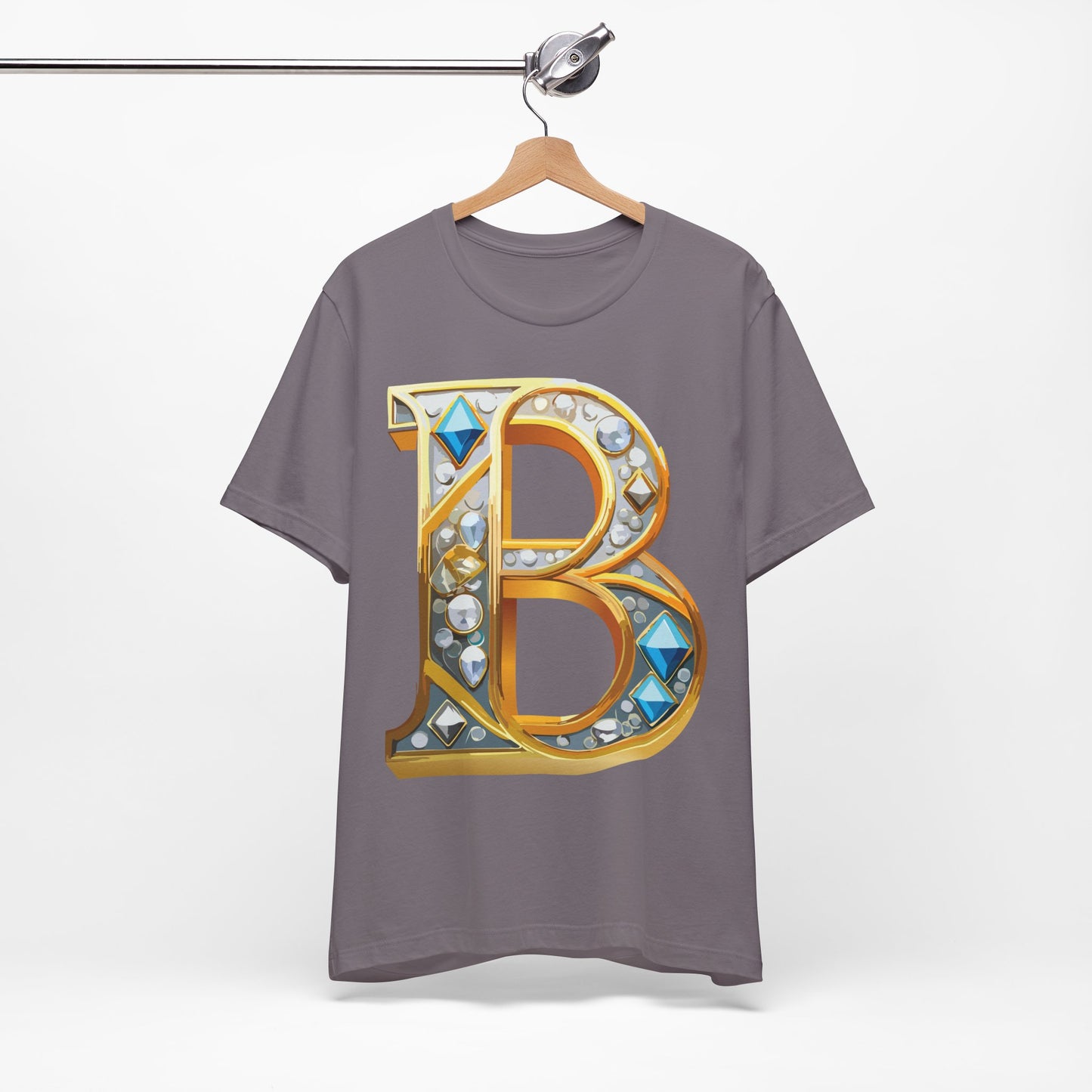 Letter Shirt, Shirt with Letters, Tee Shirt with Gold Letter, Shirt with Antique Letters