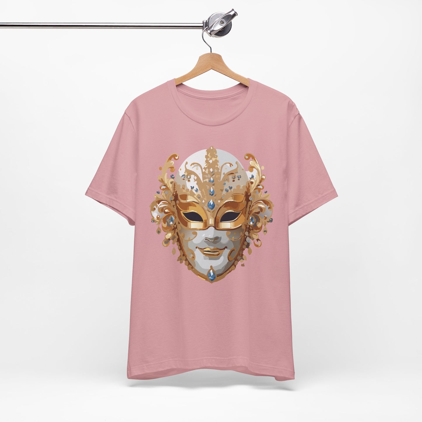 Mask Shirt, Shirt with Mask, Tee Shirt with Gold Face