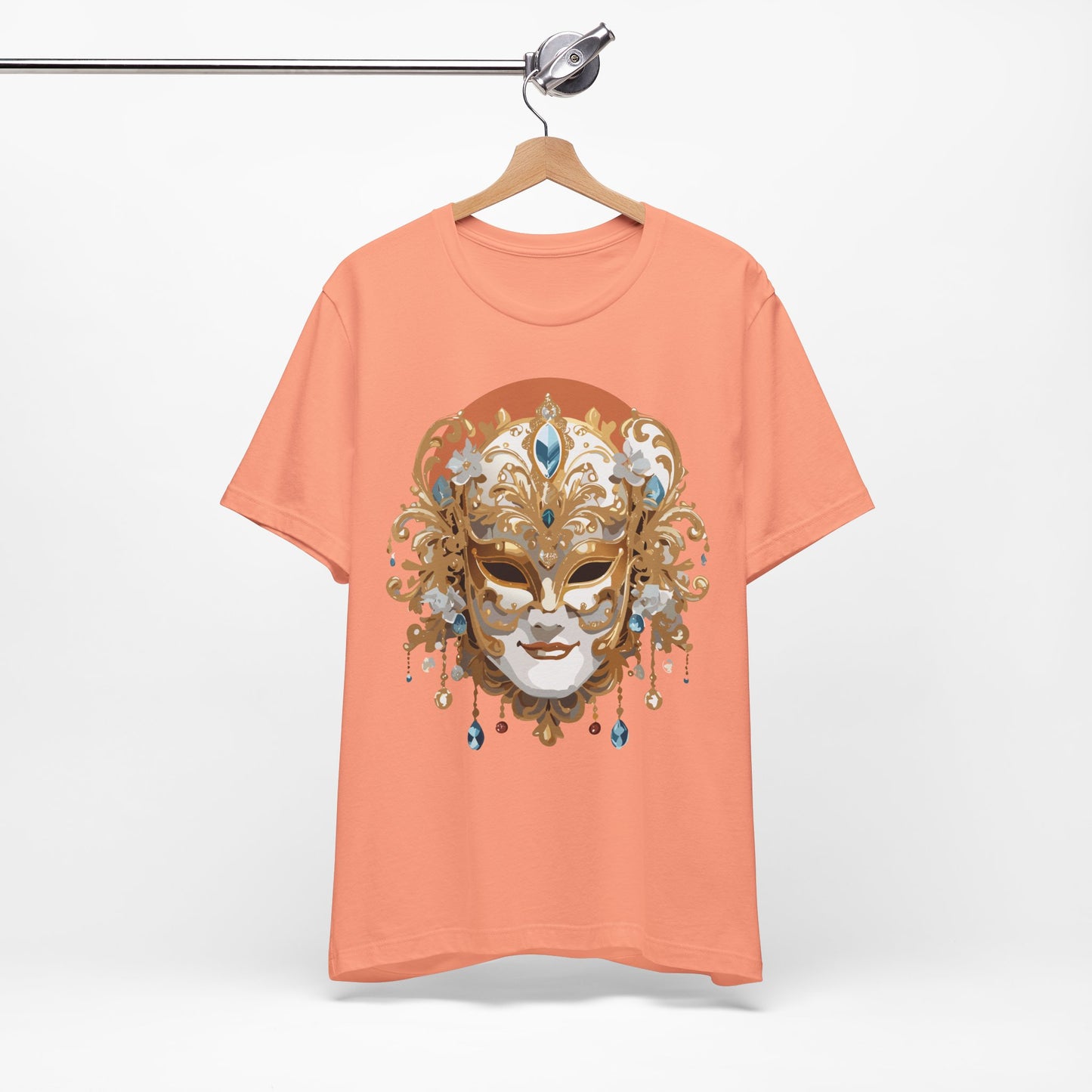 Mask Shirt, Shirt with Mask, Tee Shirt with Gold Face