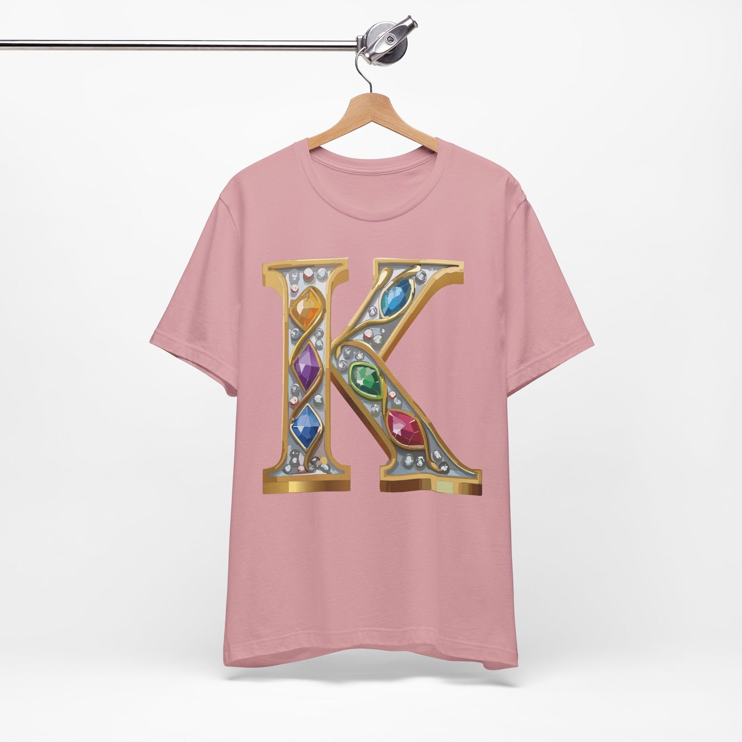 Letter Shirt, Shirt with Letters, Tee Shirt with Gold Letter, Shirt with Antique Letters
