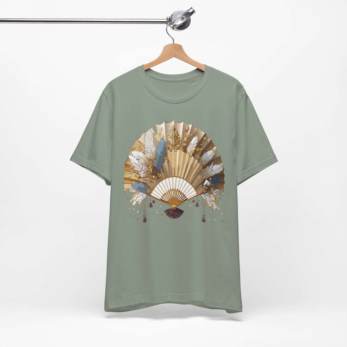 Fan shirt, Shirt with Fan, Tee Shirt with Gold Blower