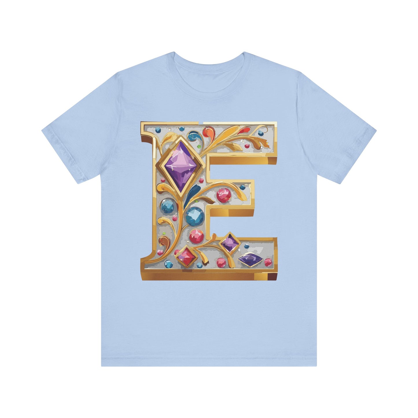 Letter Shirt, Shirt with Letters, Tee Shirt with Gold Letter, Shirt with Antique Letters
