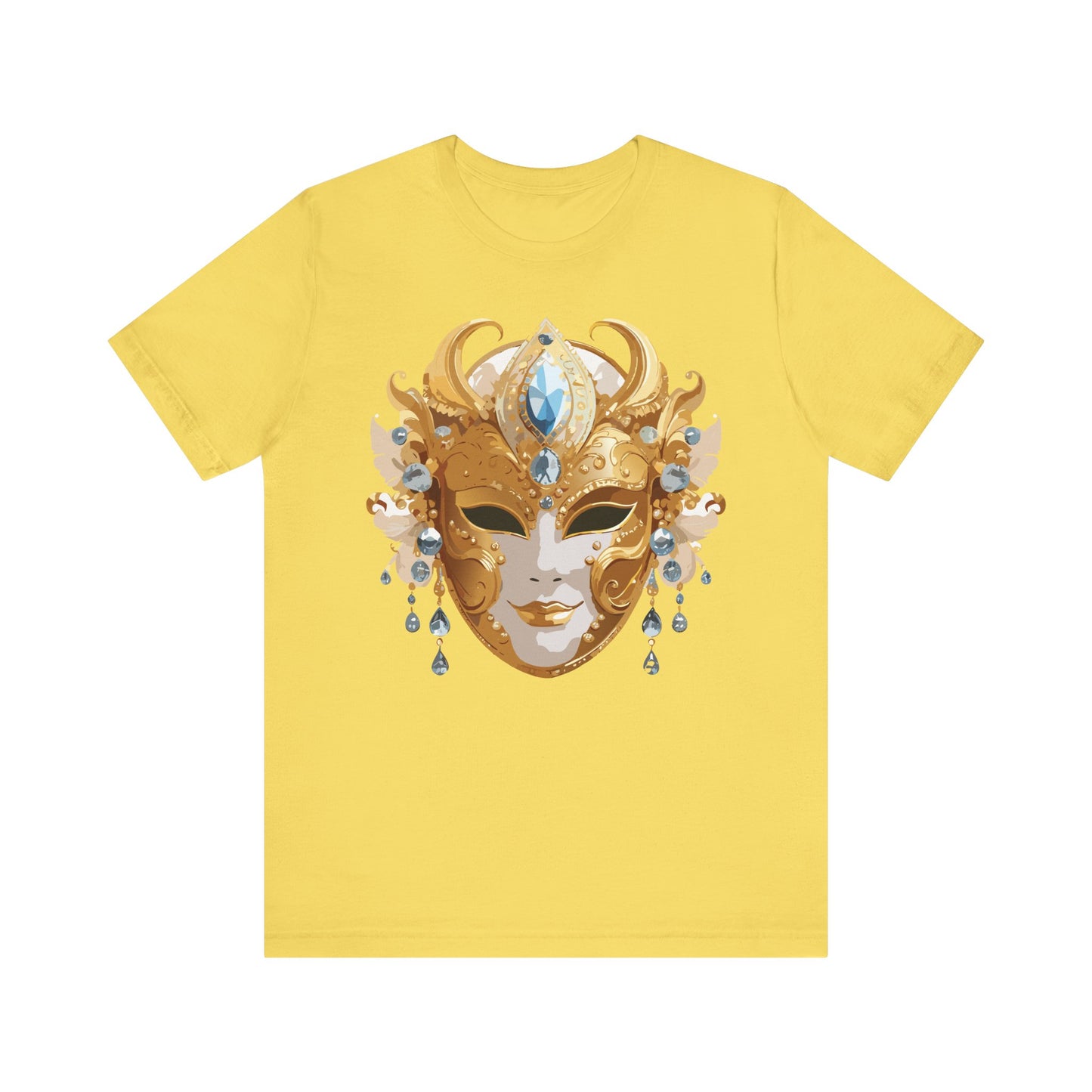 Mask Shirt, Shirt with Mask, Tee Shirt with Gold Face