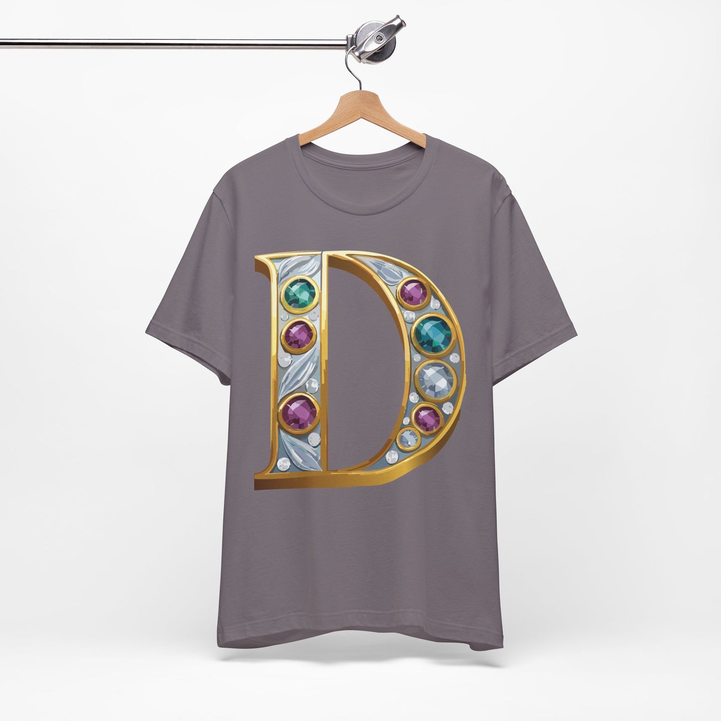 Letter Shirt, Shirt with Letters, Tee Shirt with Gold Letter, Shirt with Antique Letters
