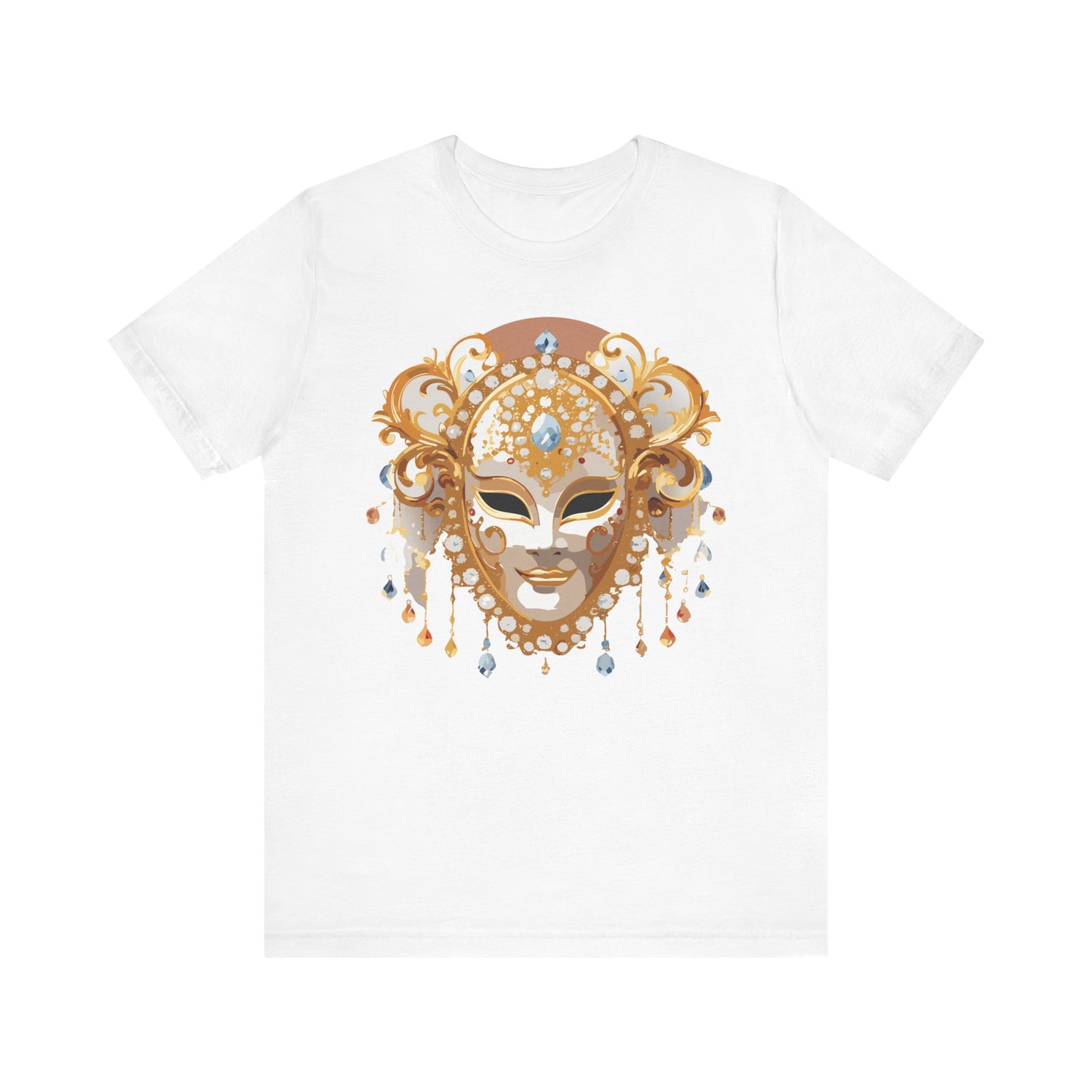 Mask Shirt, Shirt with Mask, Tee Shirt with Gold Face