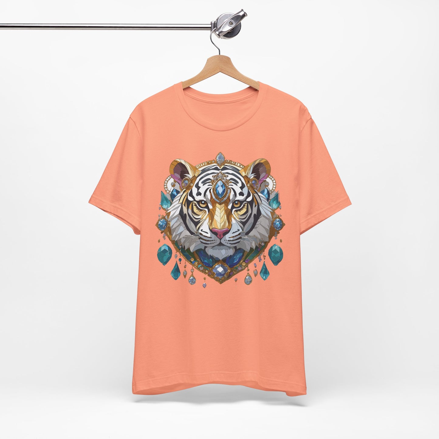 Animal Shirt, Shirt with Animal, Tee Shirt with Gold Animal Medal, Shirt with Antique Animal Medallion