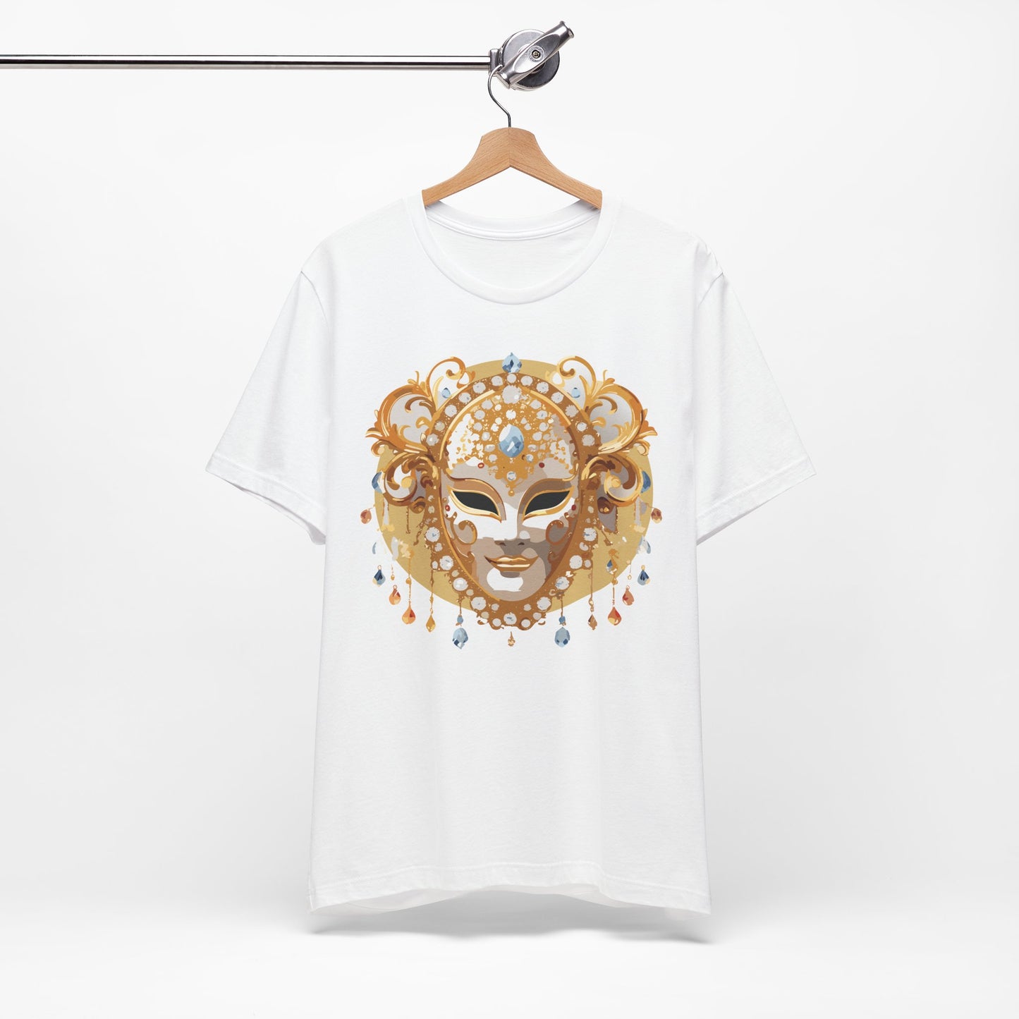 Mask Shirt, Shirt with Mask, Tee Shirt with Gold Face