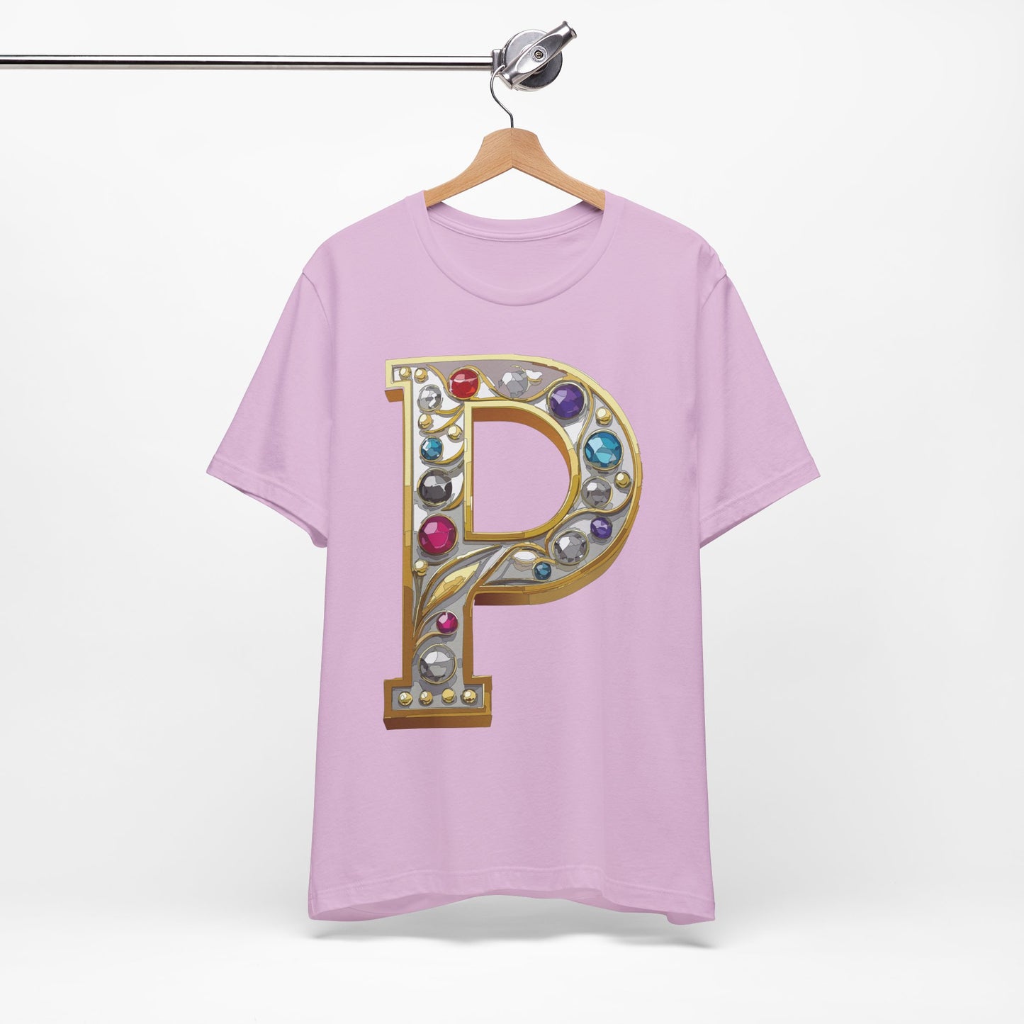 Letter Shirt, Shirt with Letters, Tee Shirt with Gold Letter, Shirt with Antique Letters