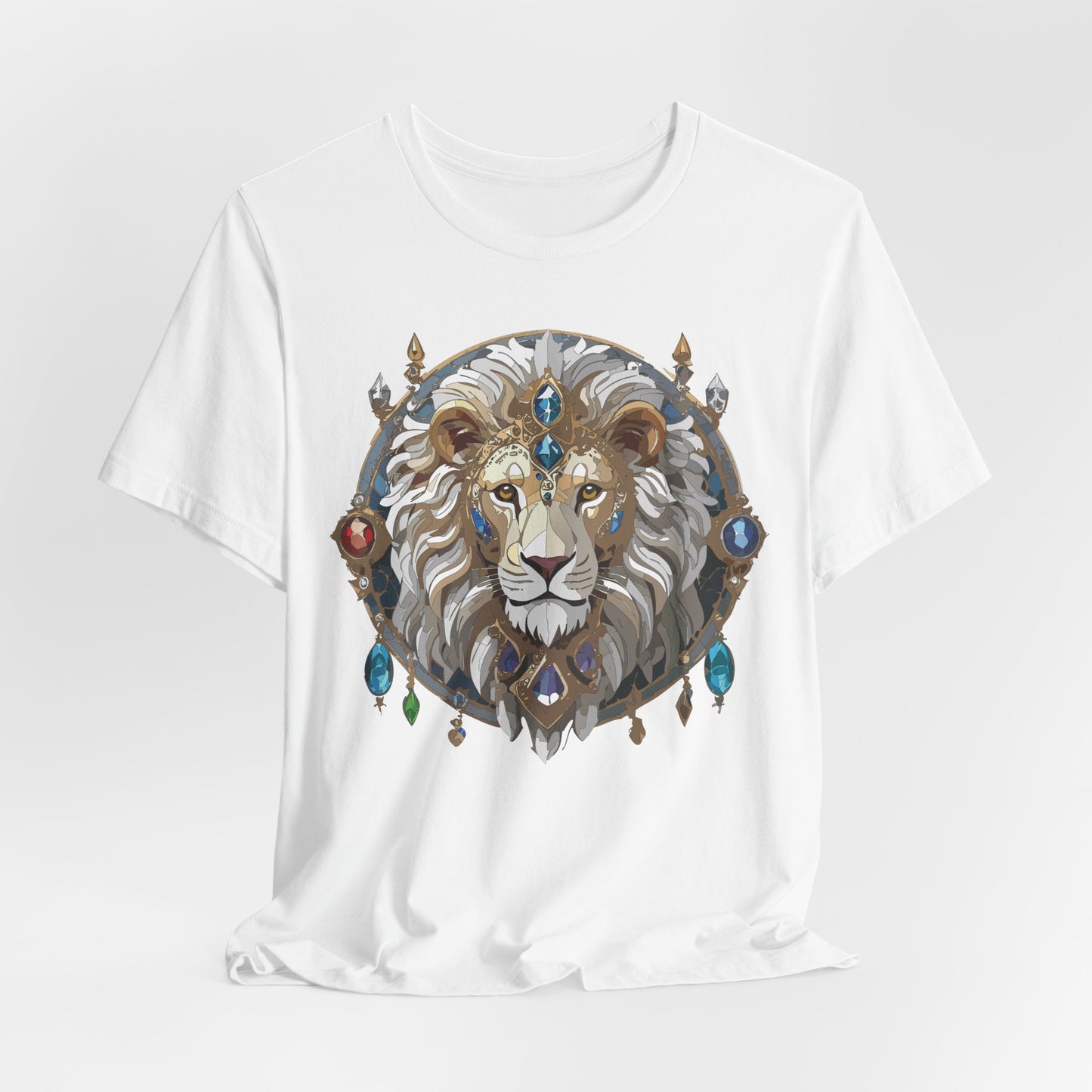 Animal Shirt, Shirt with Animal, Tee Shirt with Gold Animal Medal, Shirt with Antique Animal Medallion