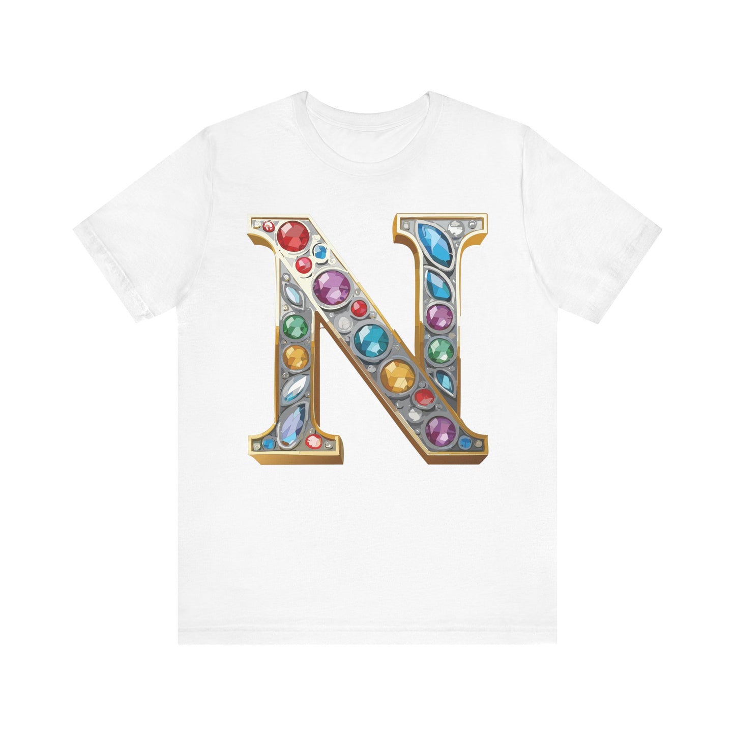 Letter Shirt, Shirt with Letters, Tee Shirt with Gold Letter, Shirt with Antique Letters