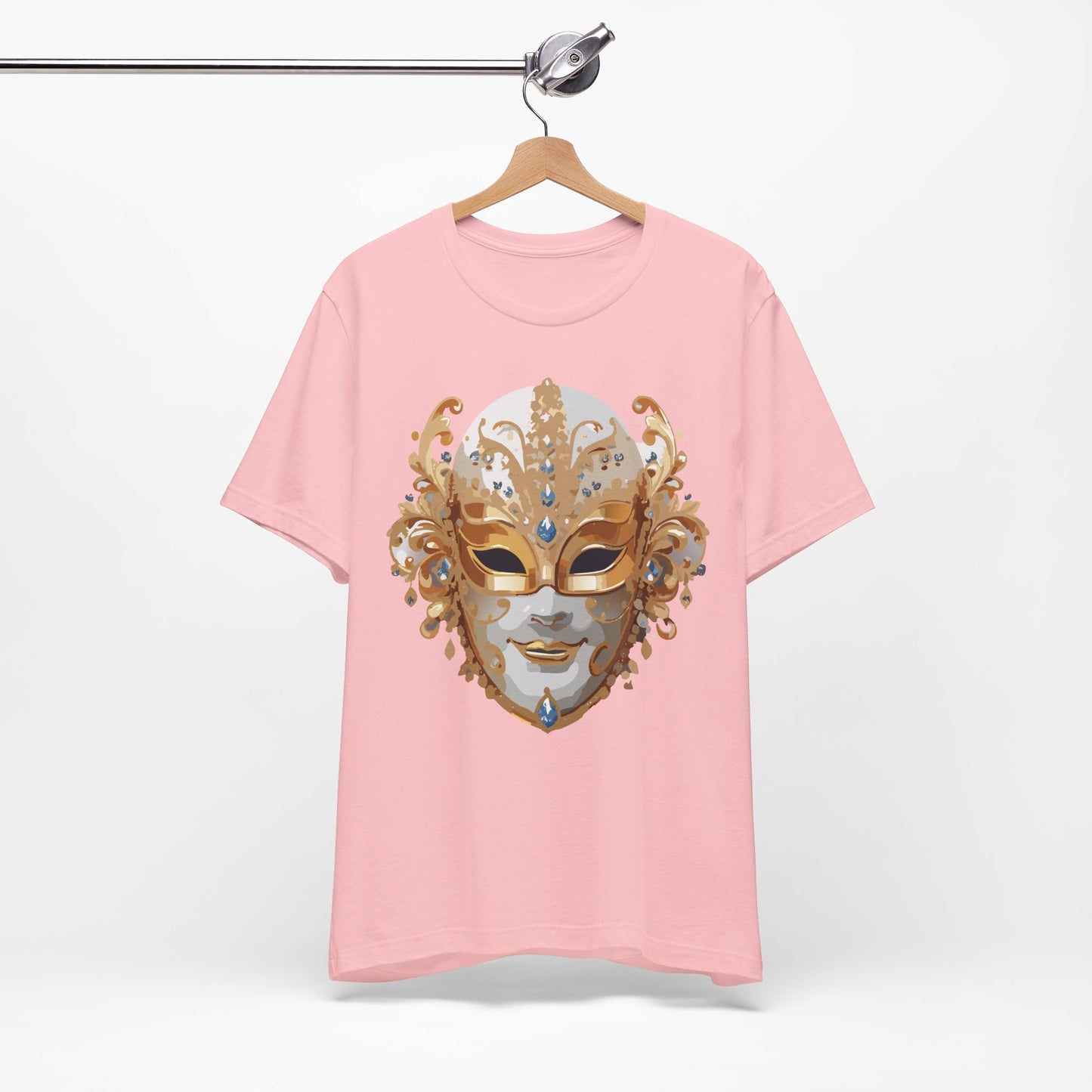 Mask Shirt, Shirt with Mask, Tee Shirt with Gold Face
