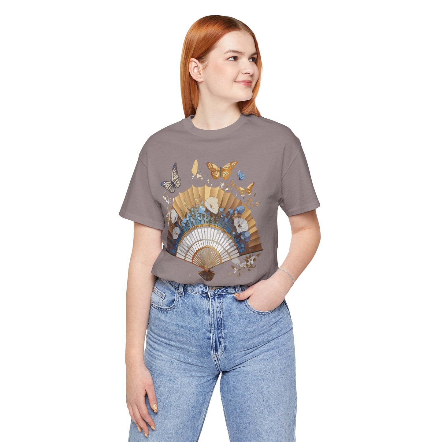 Fan shirt, Shirt with Fan, Tee Shirt with Gold Blower