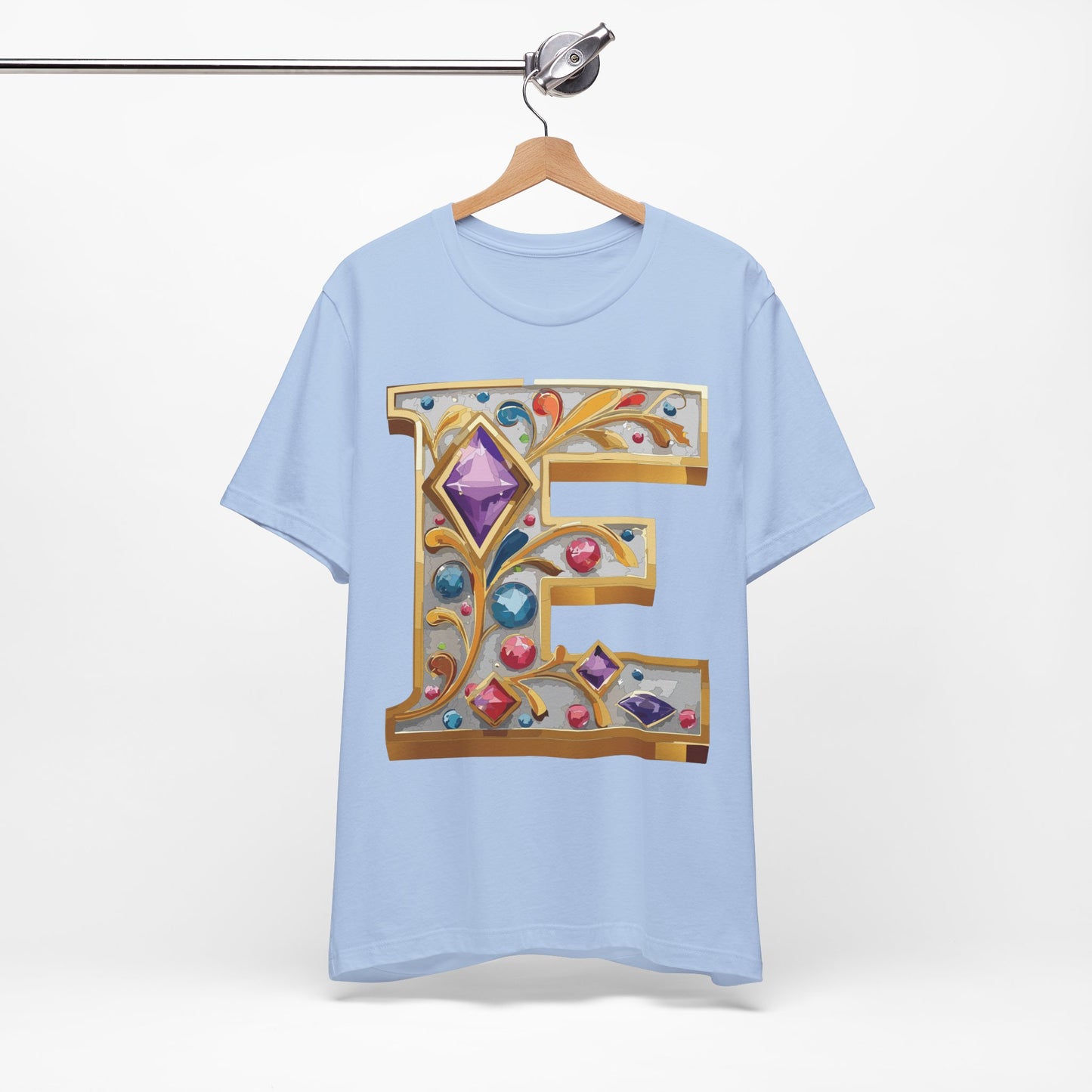 Letter Shirt, Shirt with Letters, Tee Shirt with Gold Letter, Shirt with Antique Letters