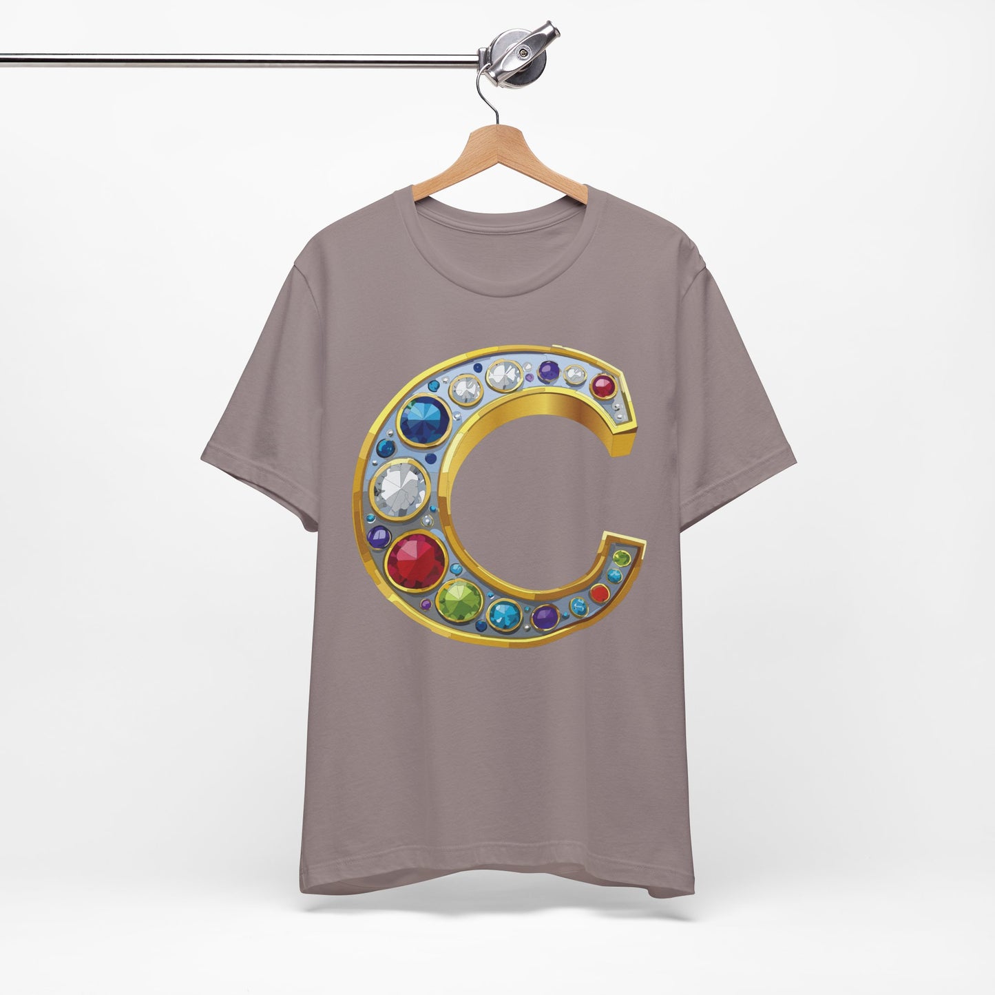Letter Shirt, Shirt with Letters, Tee Shirt with Gold Letter, Shirt with Antique Letters