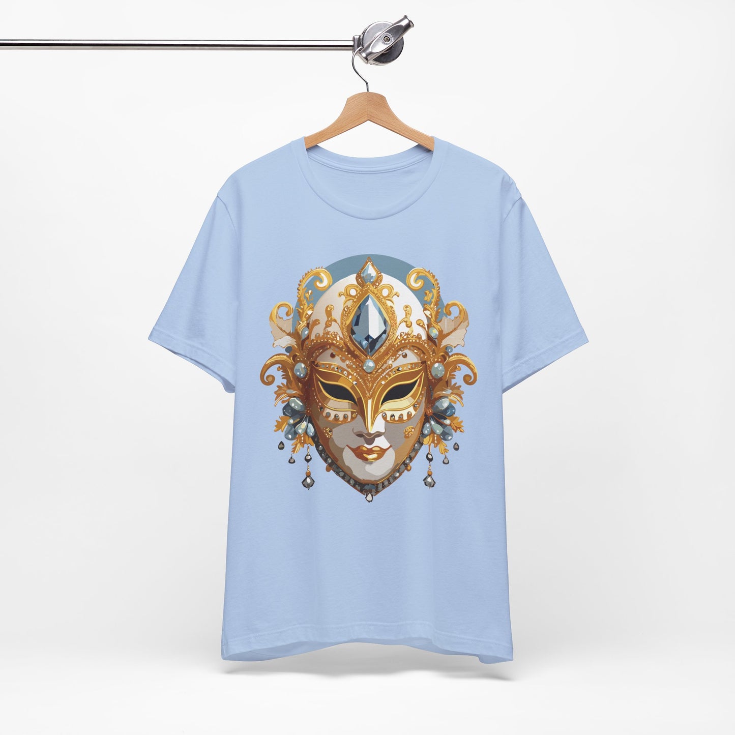 Mask Shirt, Shirt with Mask, Tee Shirt with Gold Face