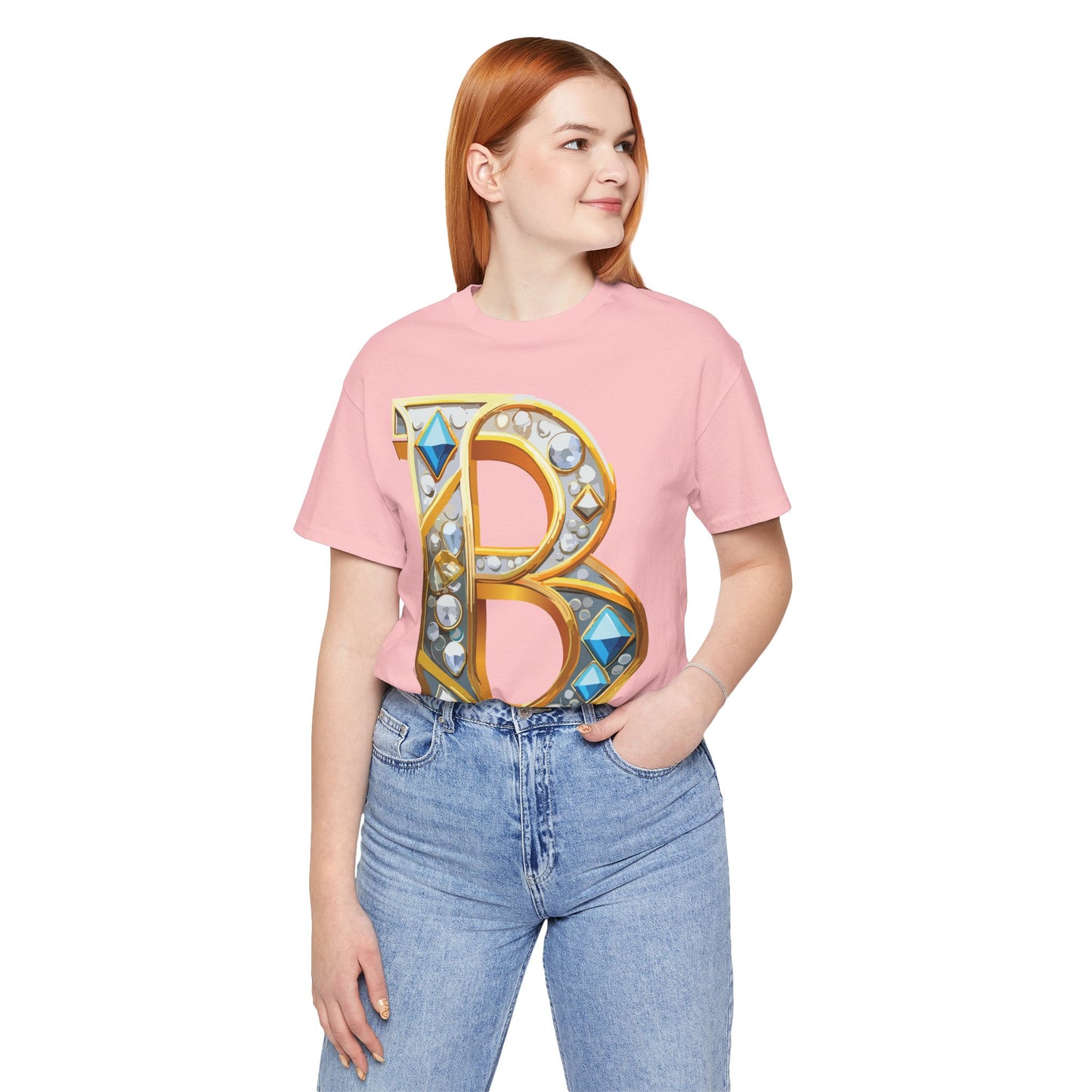 Letter Shirt, Shirt with Letters, Tee Shirt with Gold Letter, Shirt with Antique Letters